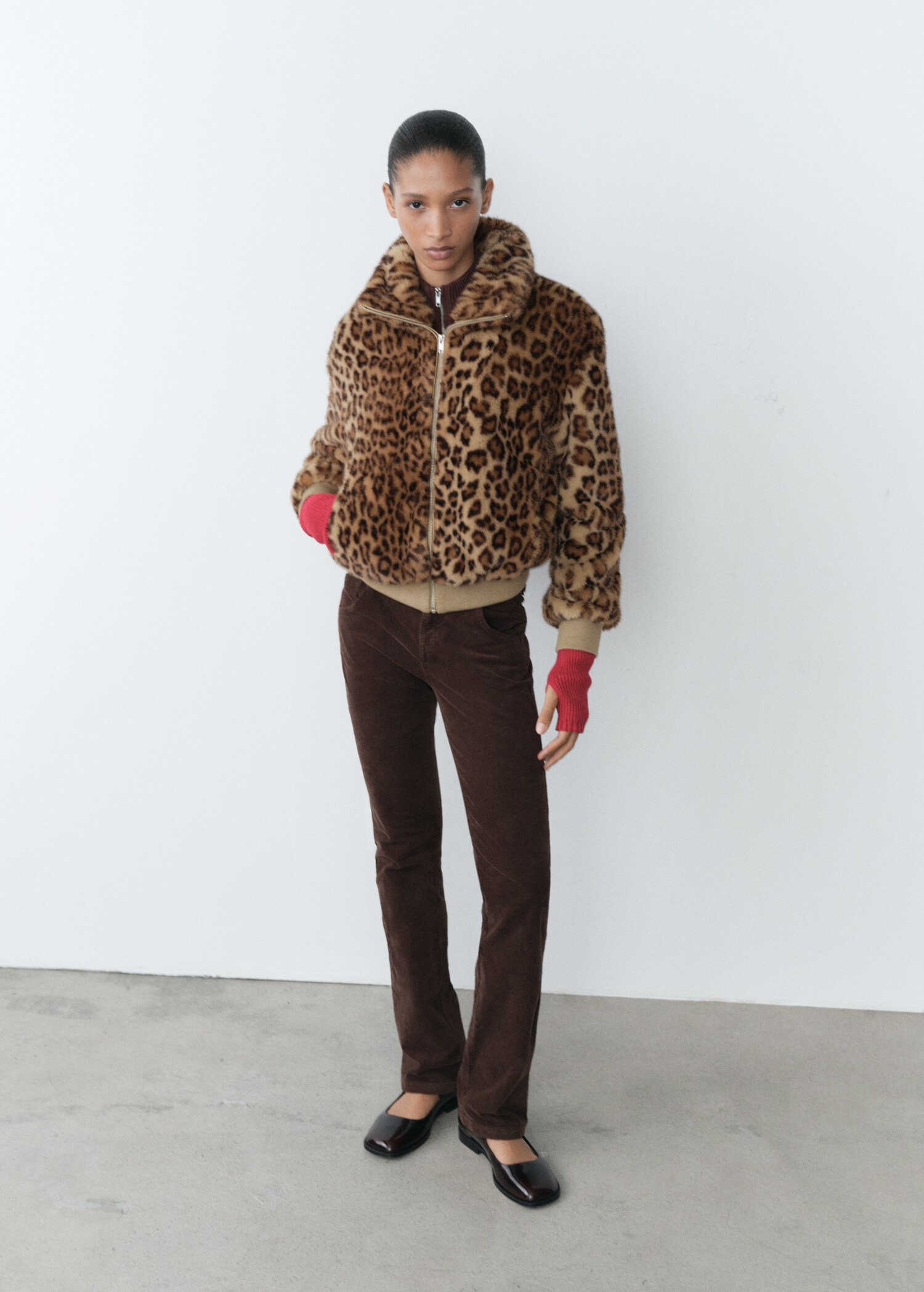 Faux-fur leopard-print jacket - General plane