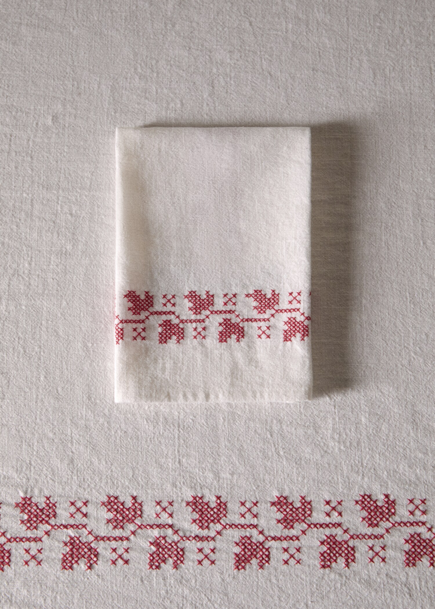 Embroidered detail napkin - General plane