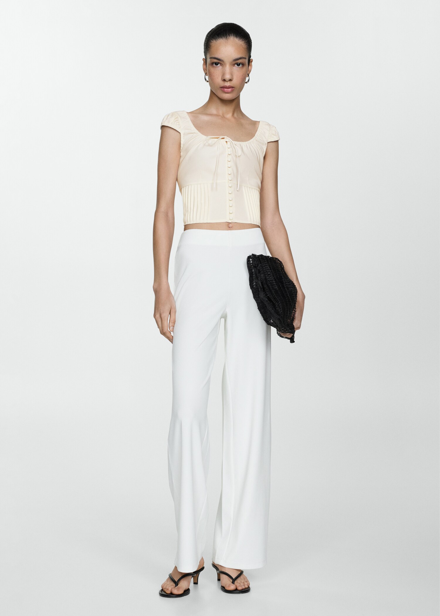 Crop Top mit Knöpfen - Allgemeine Ansicht