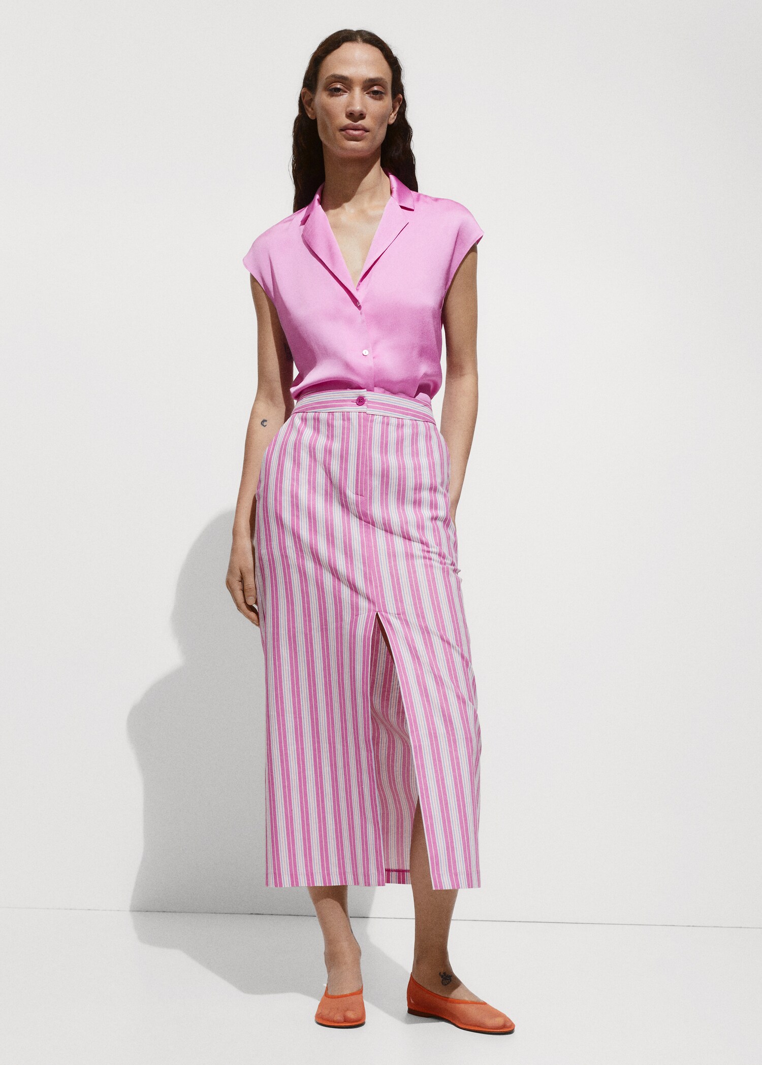 Camicia fluida satinata - Piano generale
