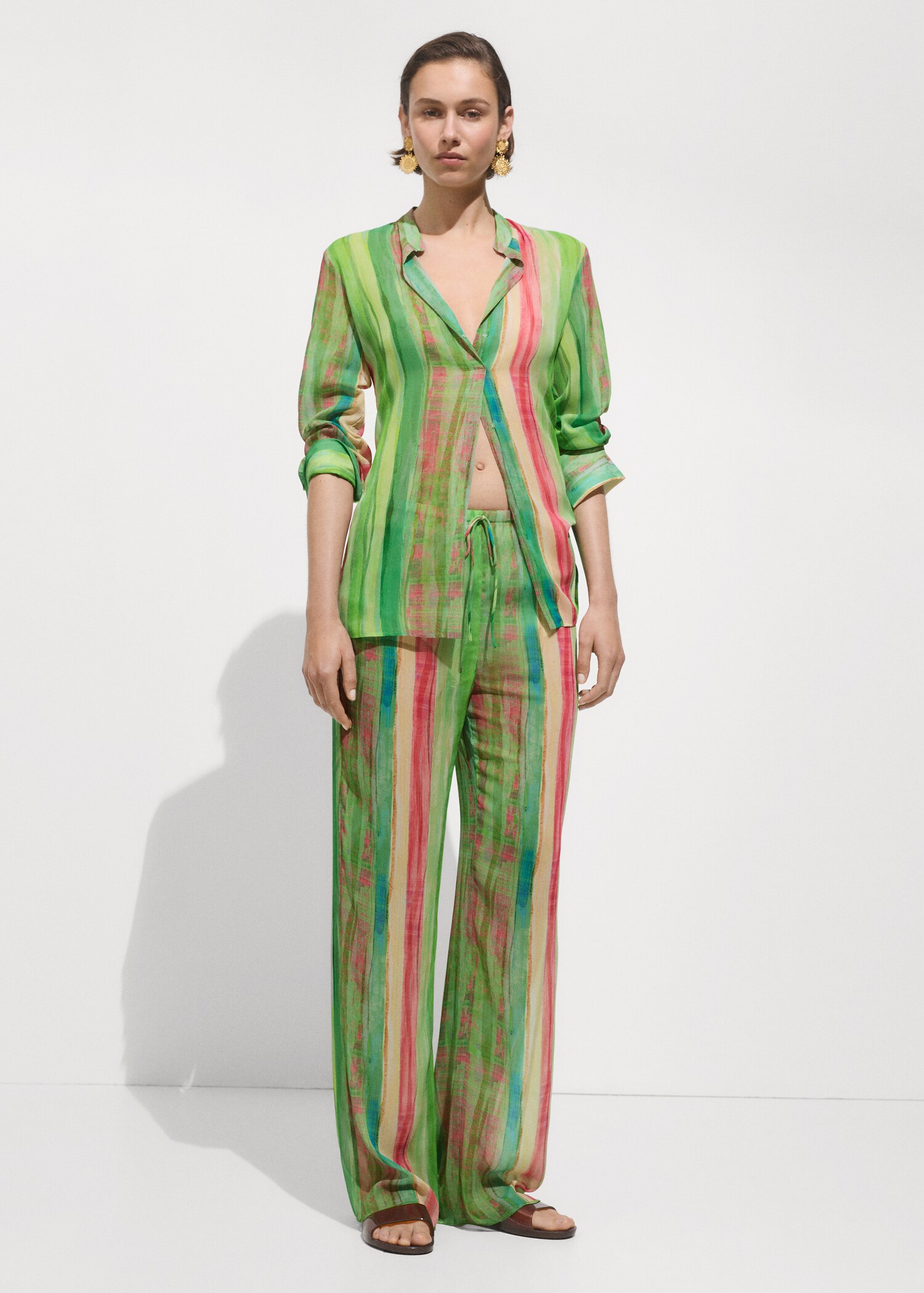 Halbtransparente Print-Bluse - Allgemeine Ansicht