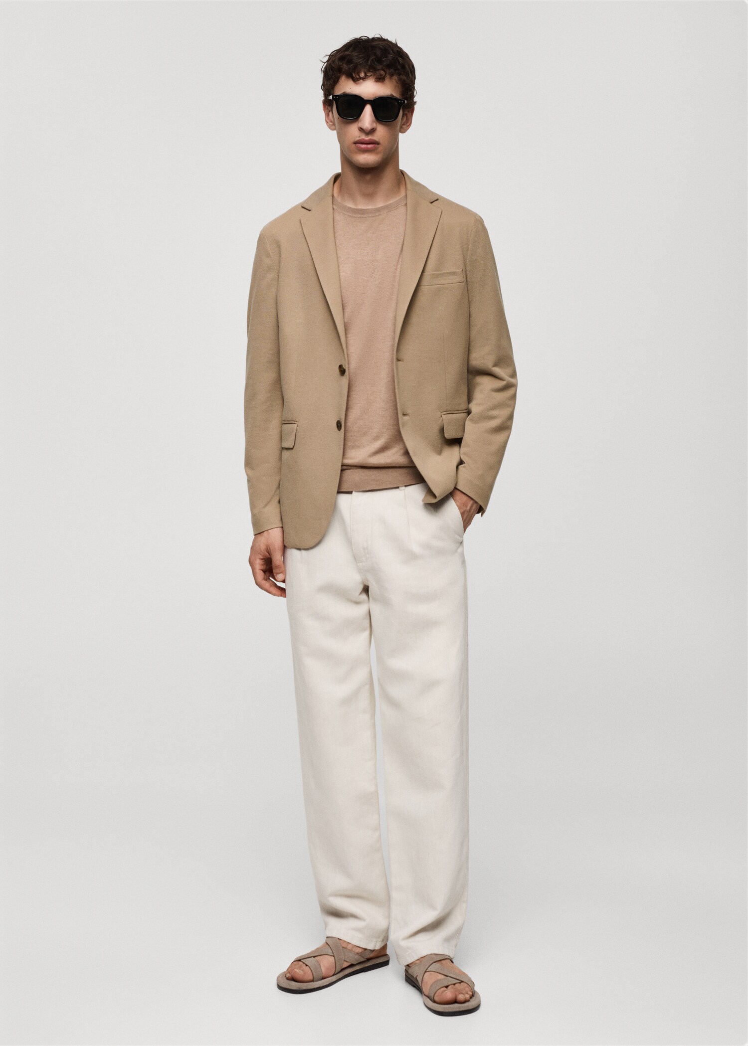 Sacou slim fit cu microstructură - Plan general