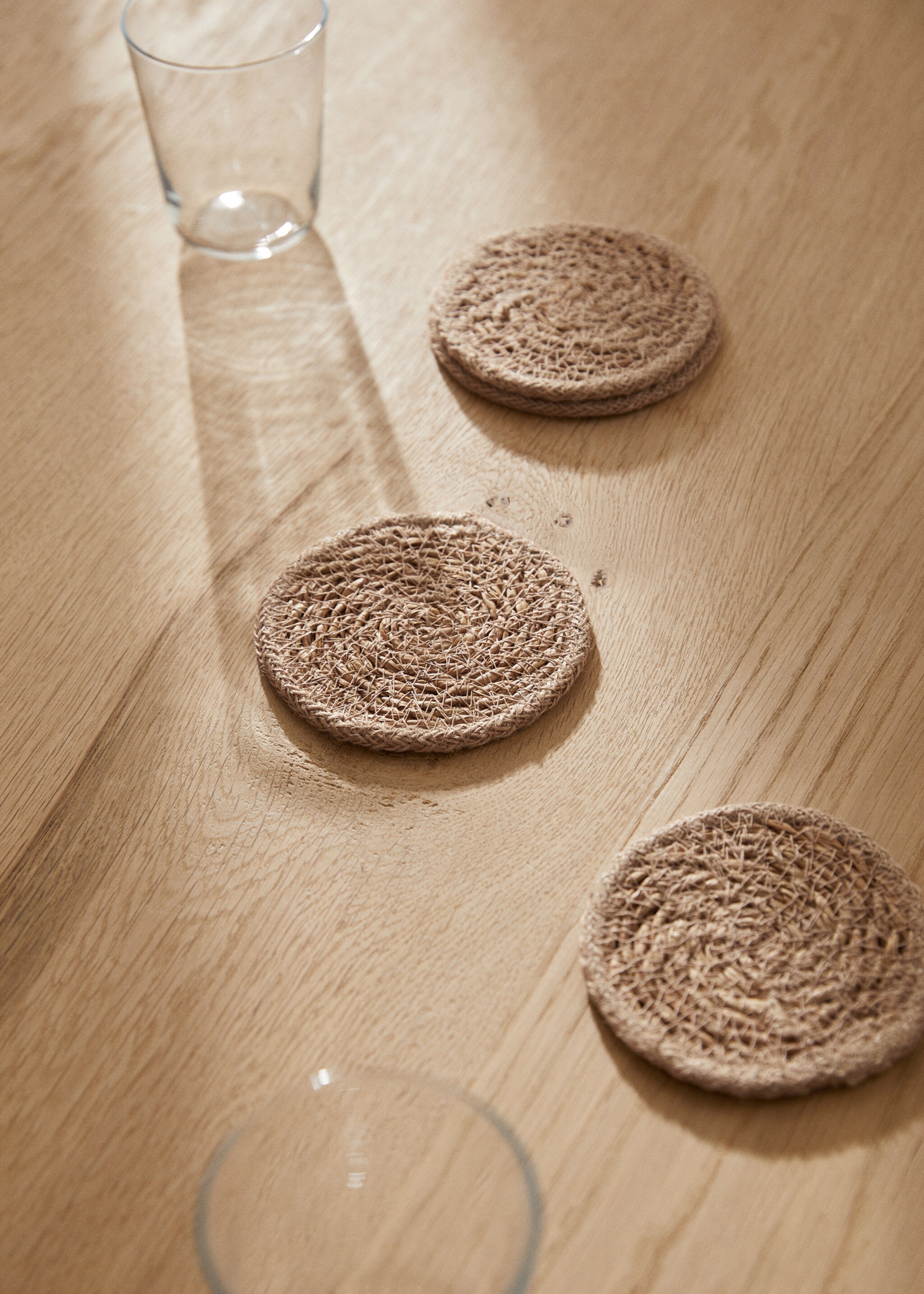 Natural fiber coasters - General plane, Brown. Ref: 77070644-00.