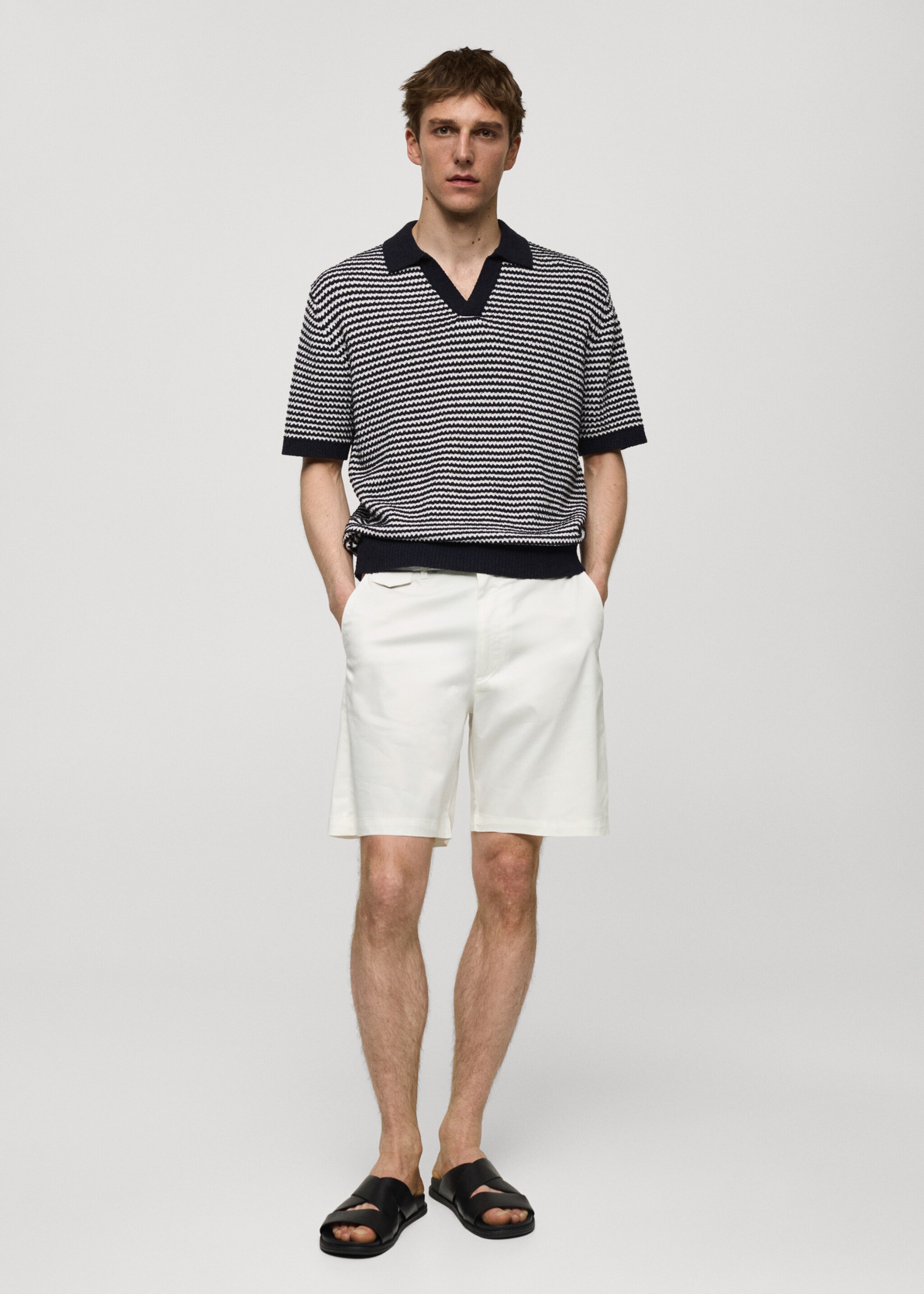 Slim Fit-Bermudashorts aus Baumwolle - Allgemeine Ansicht
