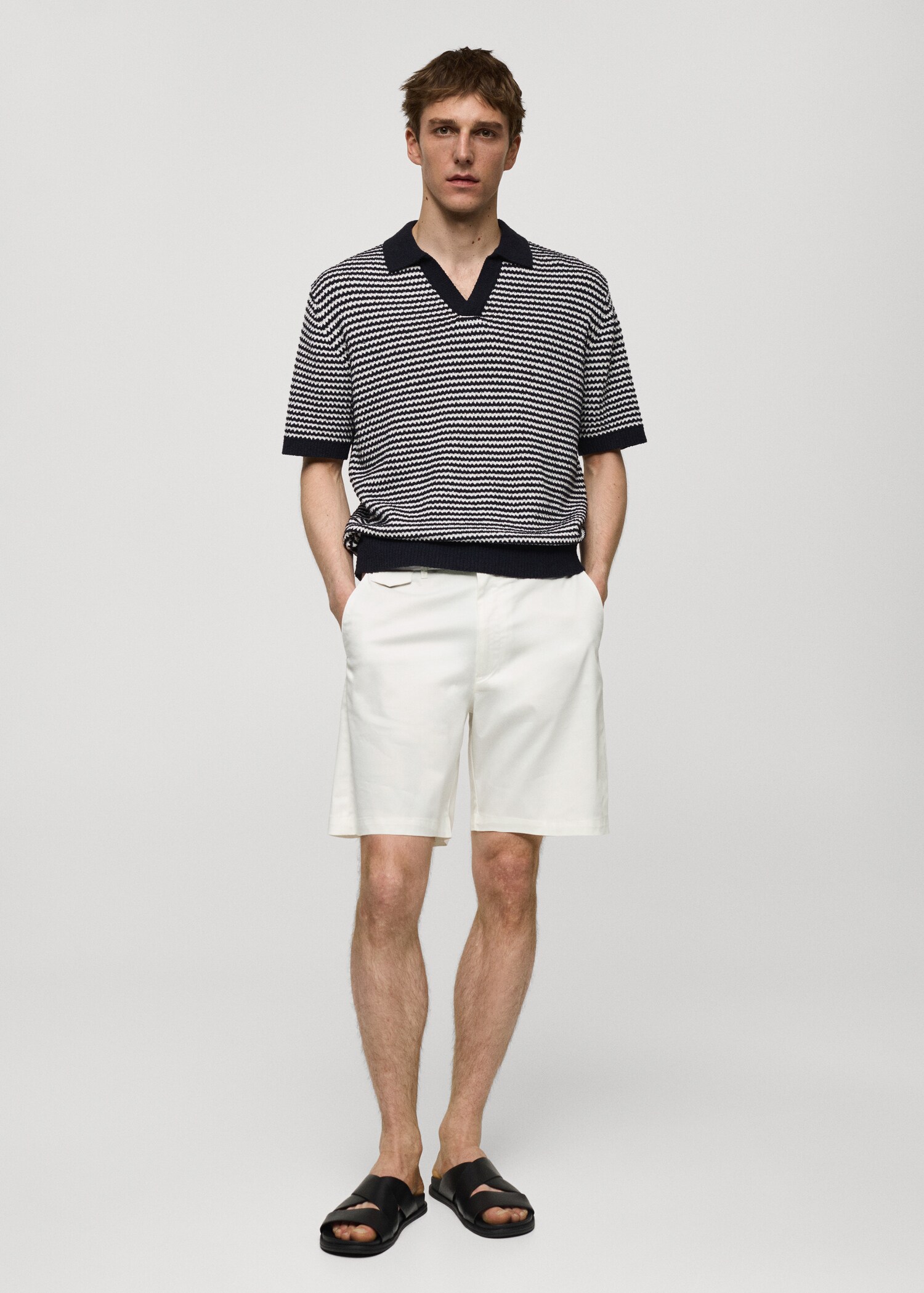 Slim Fit-Bermudashorts aus Baumwolle - Allgemeine Ansicht
