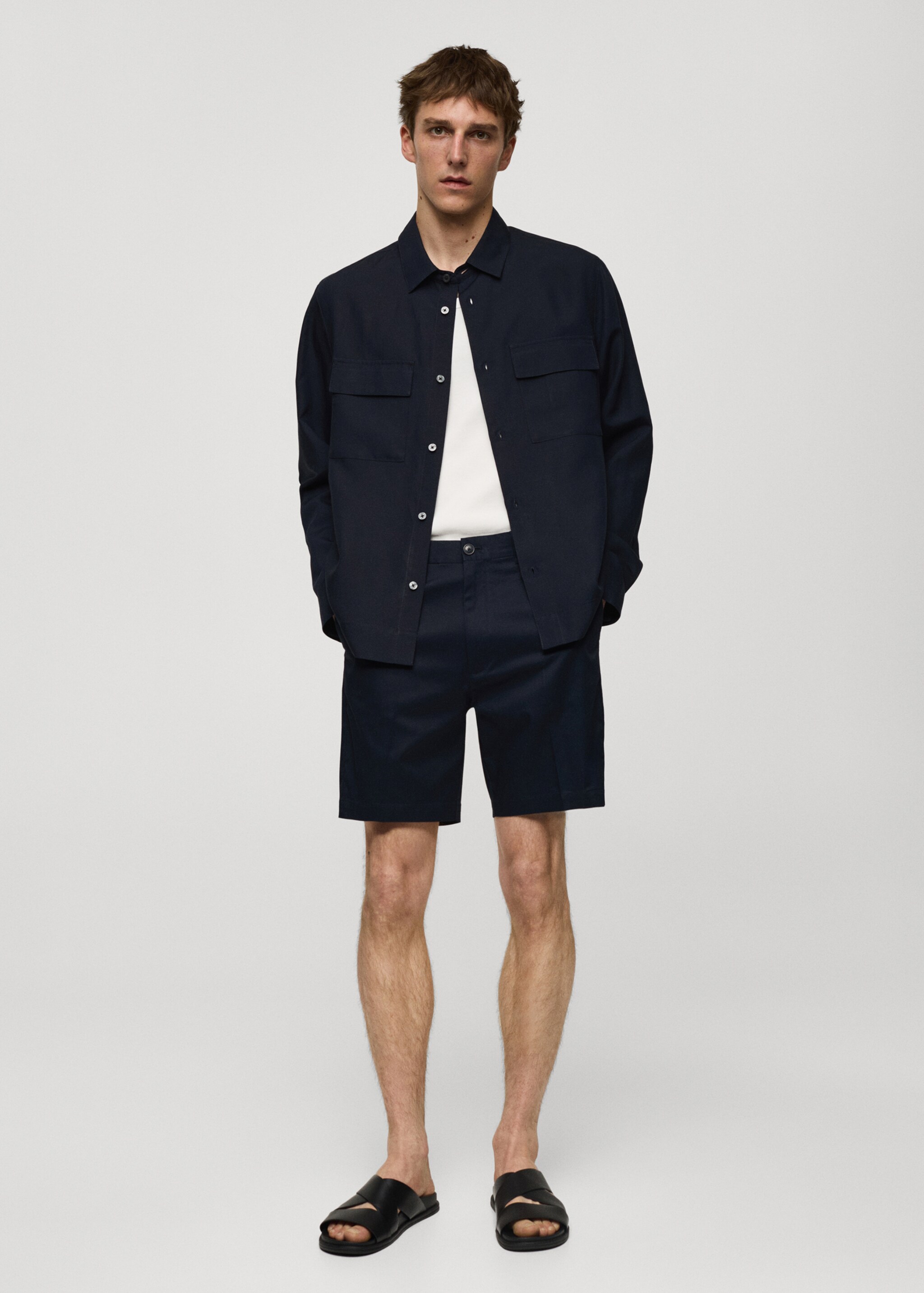 Slim Fit-Bermudashorts aus Baumwolle - Allgemeine Ansicht