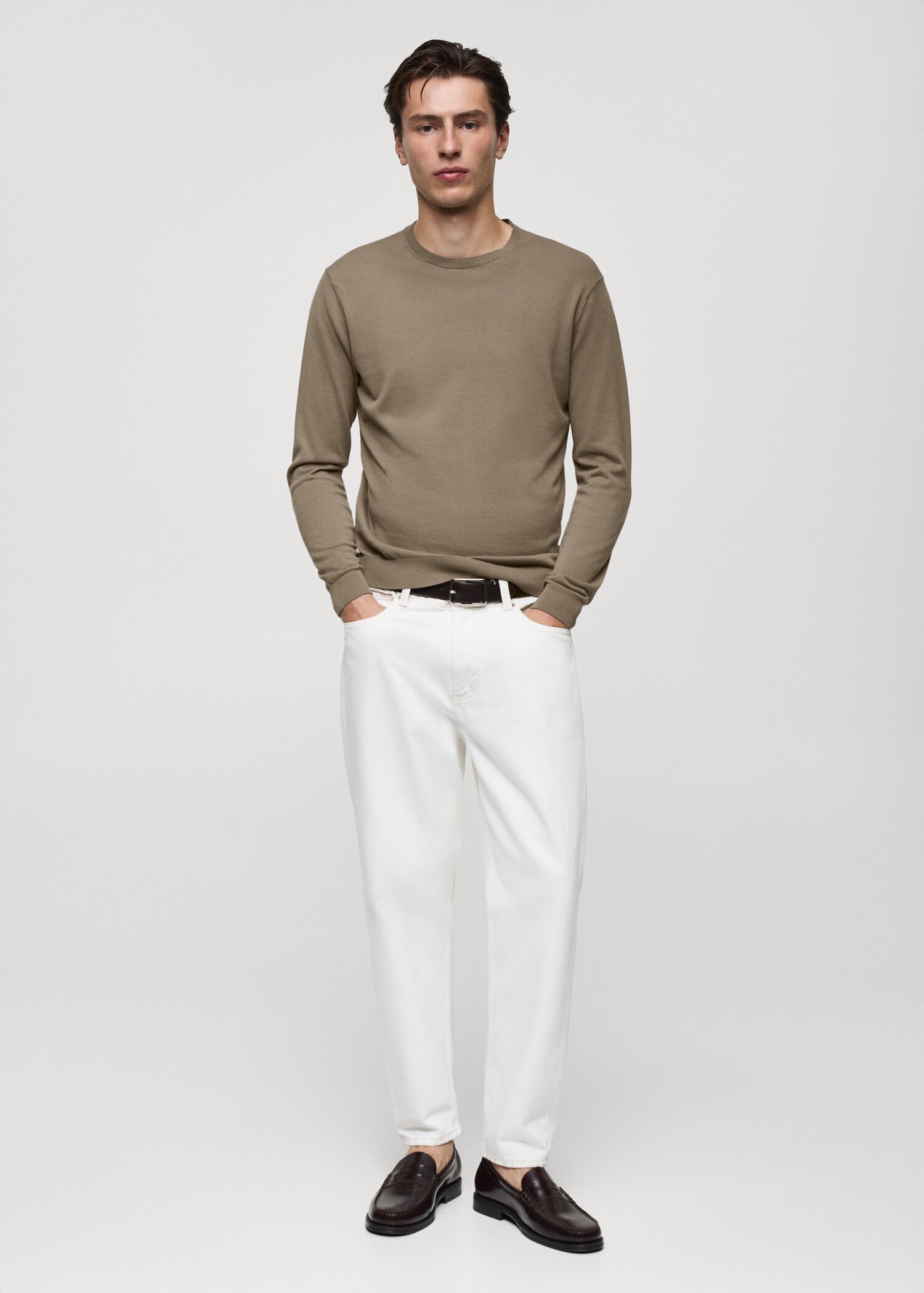 100% cotton fine-knit sweater - General plane