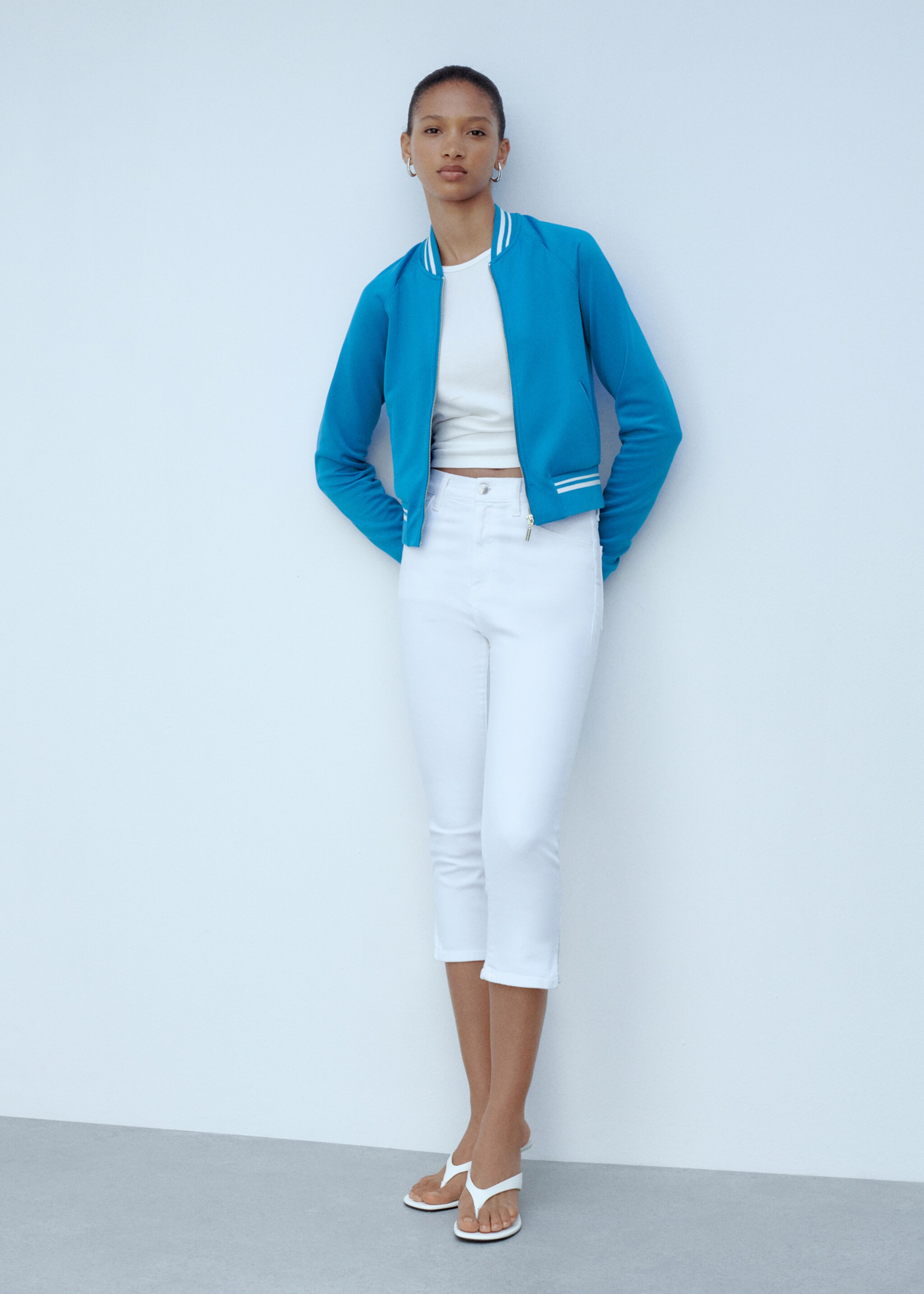 Contrasting striped bomber jacket - General plane