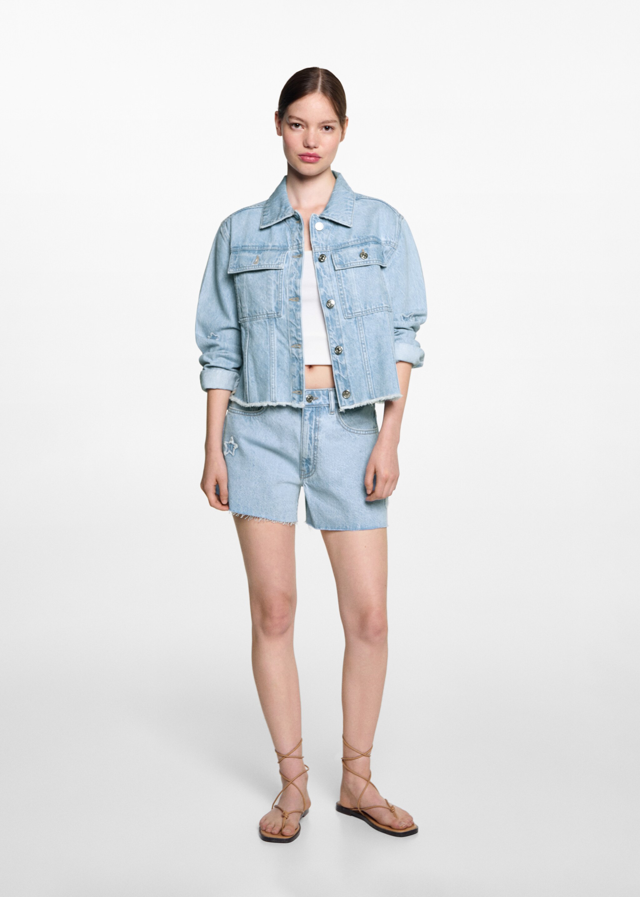Star denim shorts - General plane