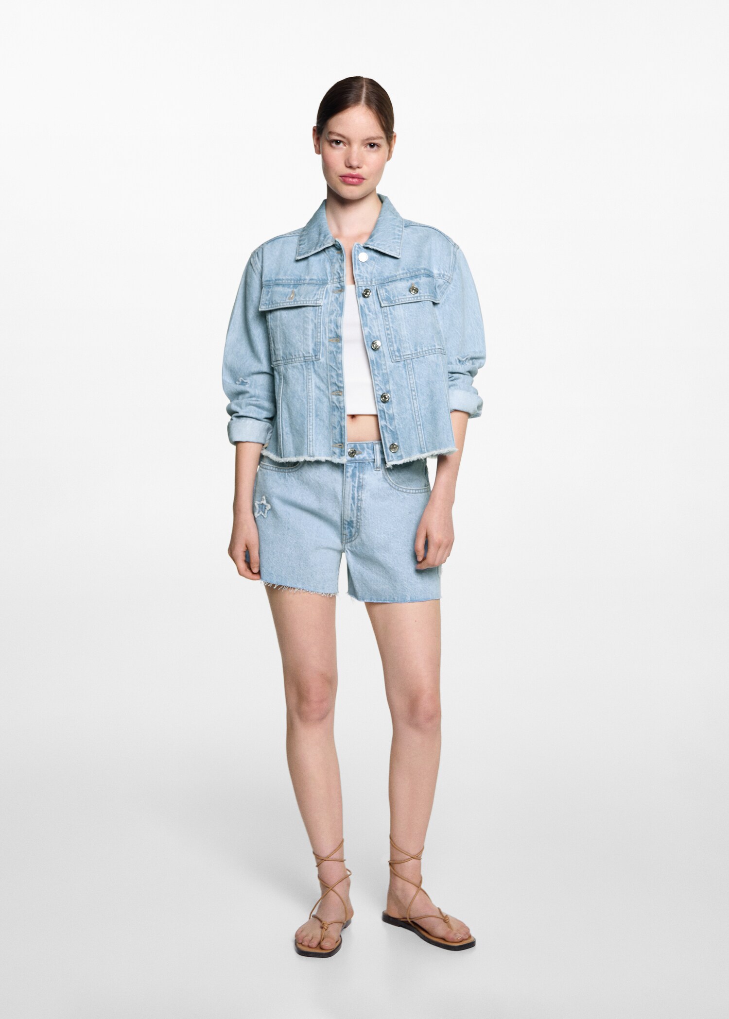 Star denim shorts - General plane