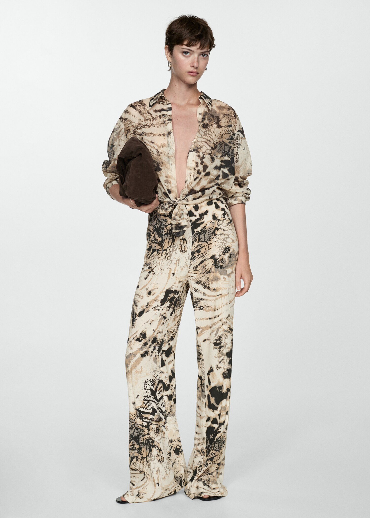 Fließende Hose mit Animal Print - Allgemeine Ansicht