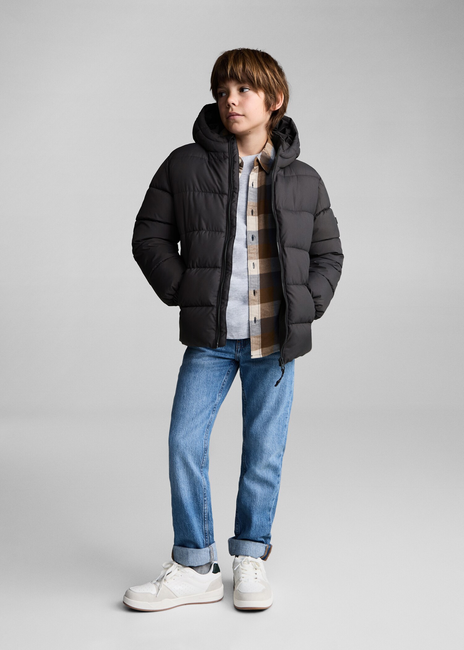 Hood puffer coat - General plane