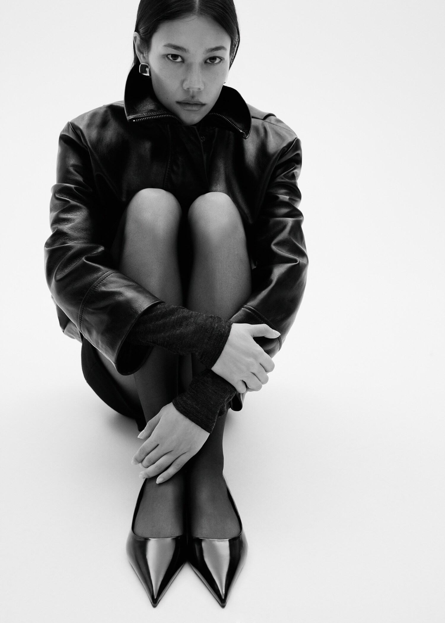 Patent leather-effect heeled shoes - General plane