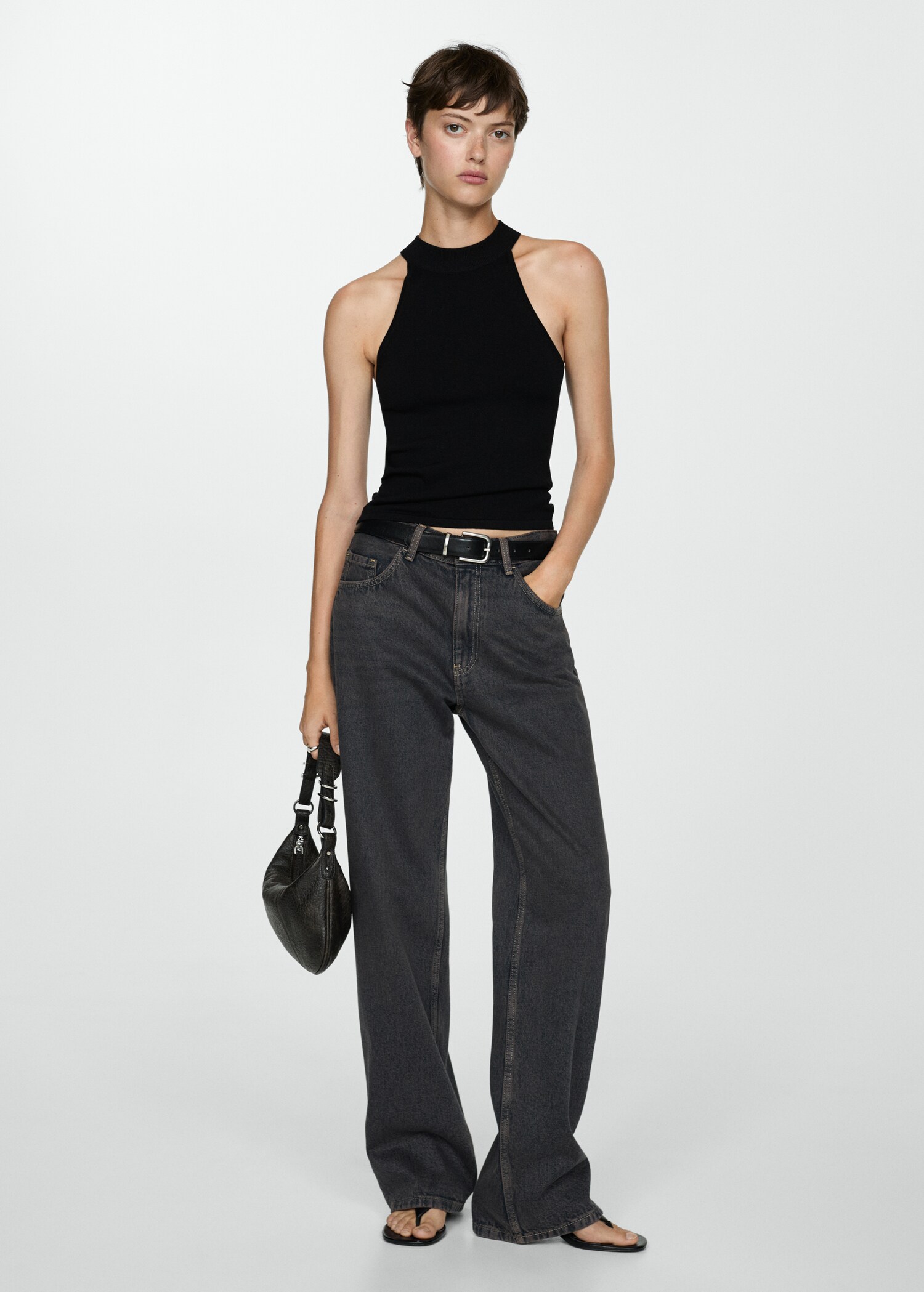 Strikket topp med halter-neck - Total bildeutsnitt