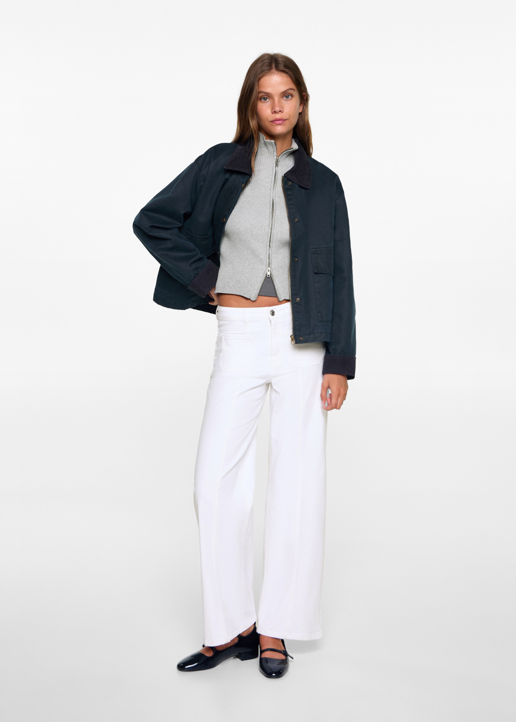 Zipped knit cardigan - General plane, Grey. Ref: 77074040-00.