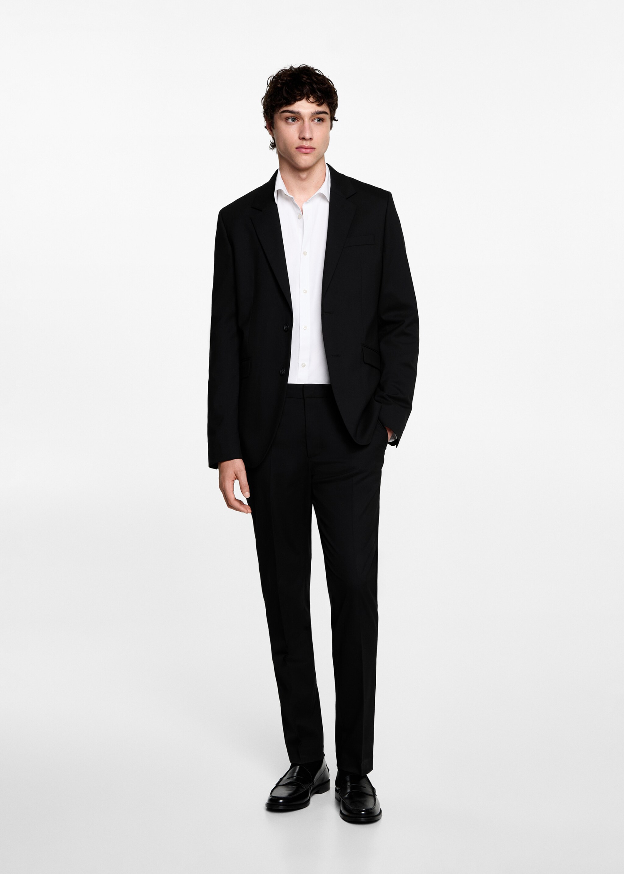 Slim-fit suit jacket - General plane, Black. Ref: 77074436-00.