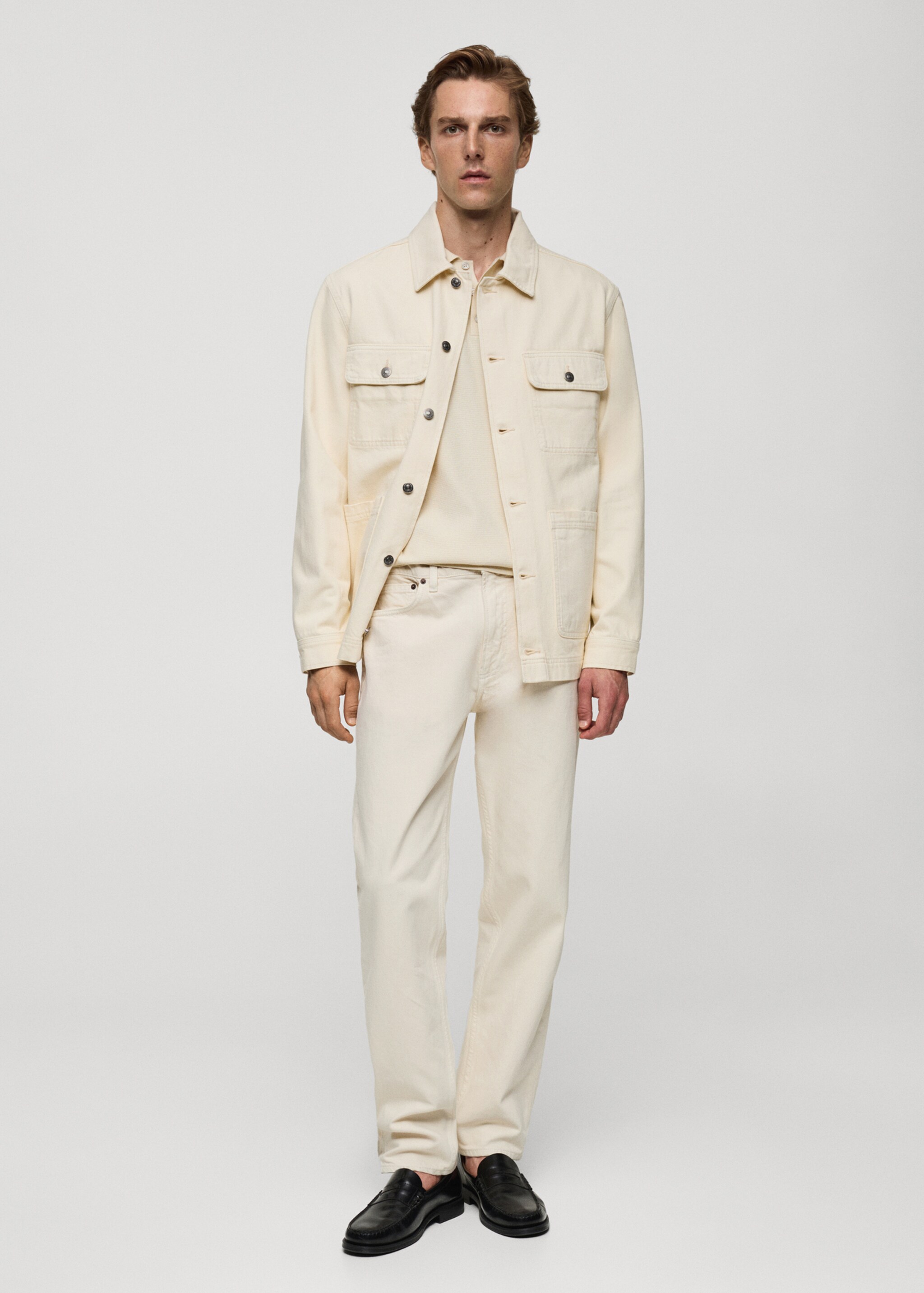 Denim overshirt pockets - General plane, Ecru. Ref: 77074439-00.