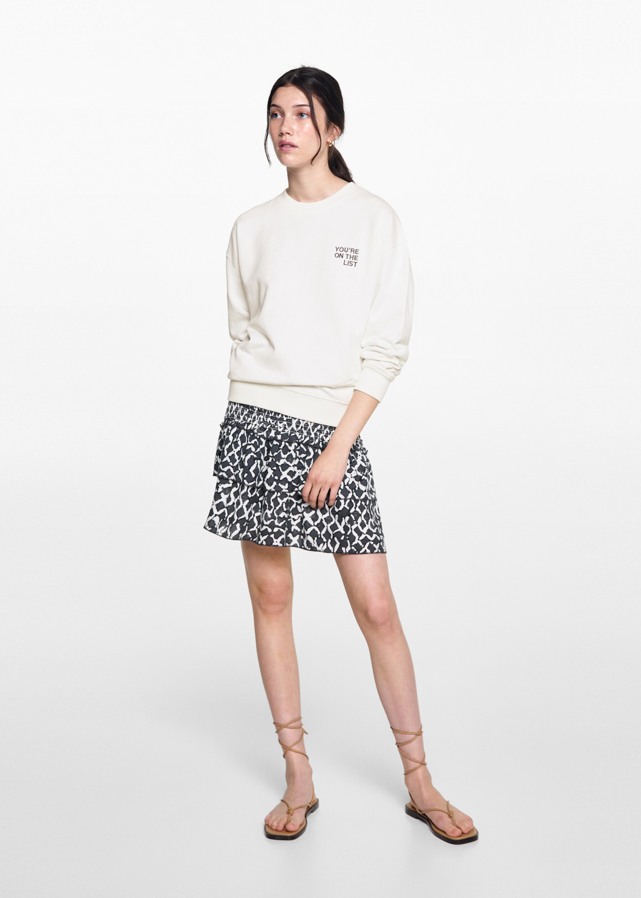 Printed message sweatshirt - General plane, Off White. Ref: 77074448-00.