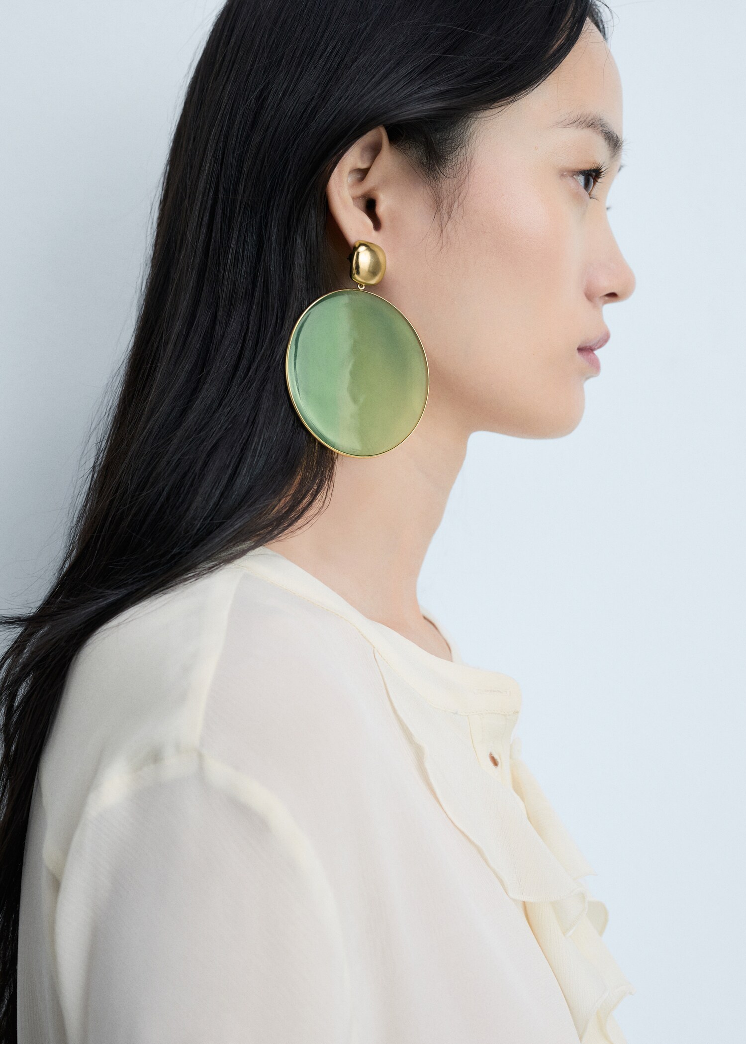 Maxi round resin earrings - General plane