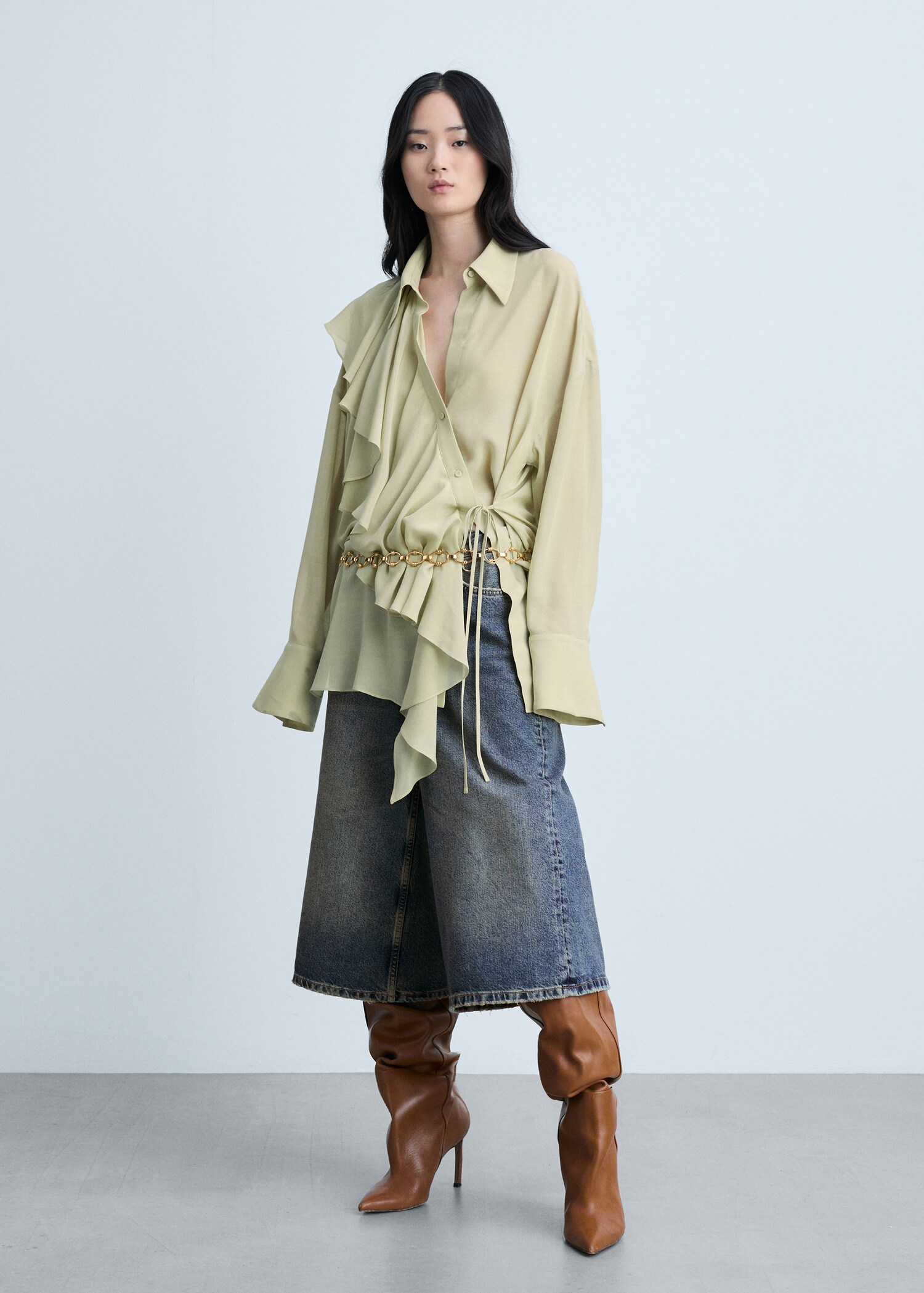 Chemise volants fermeture croisée - Plan général