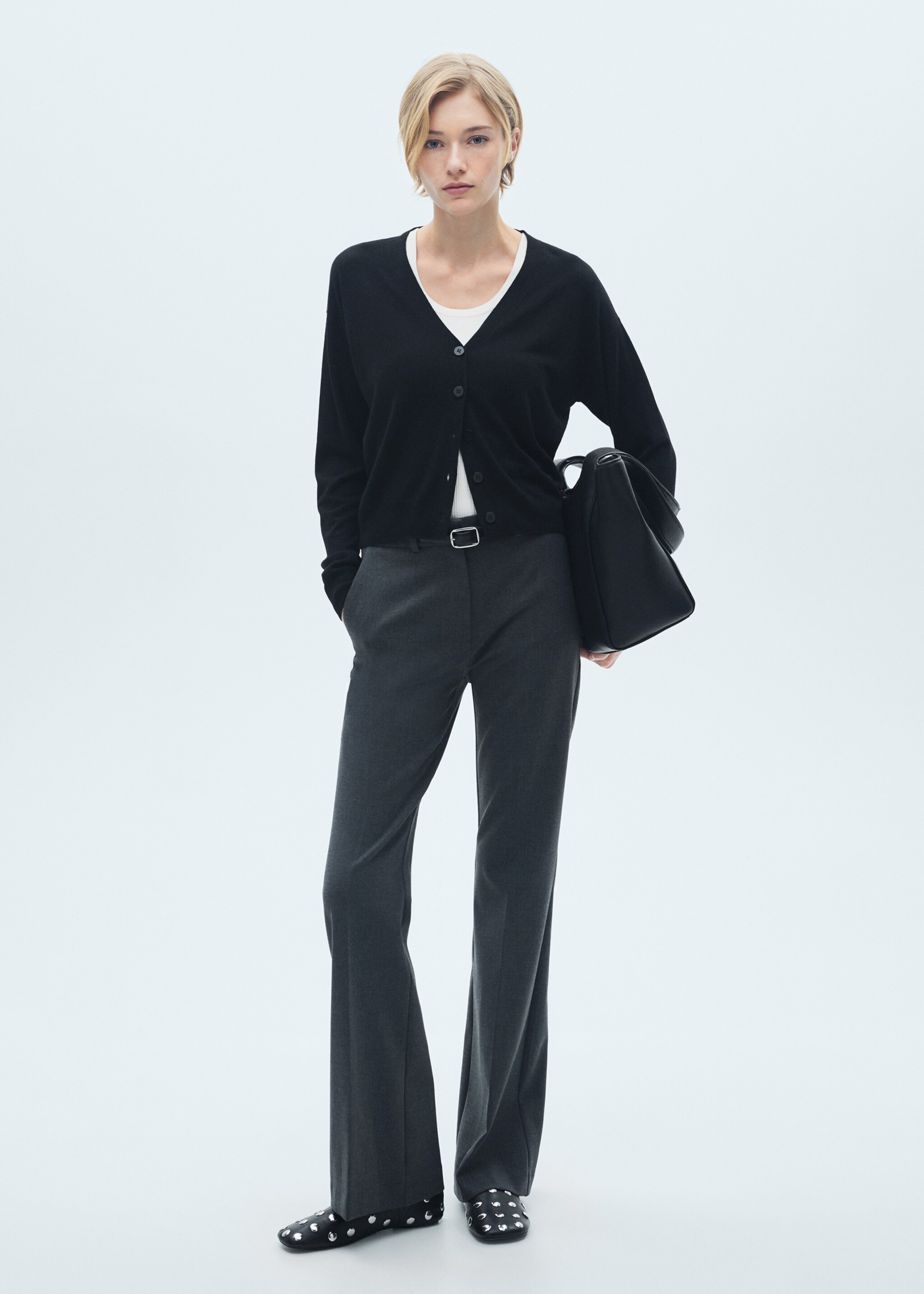 Button knit cardigan - General plane, Black. Ref: 77075651-00.