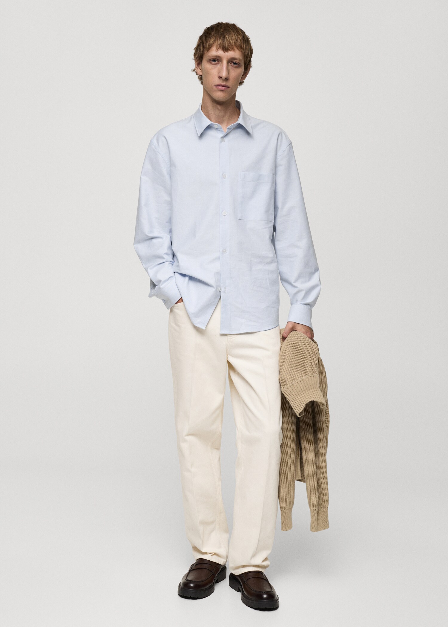 Relaxed-fit jeans with flattened stripe - General plane
