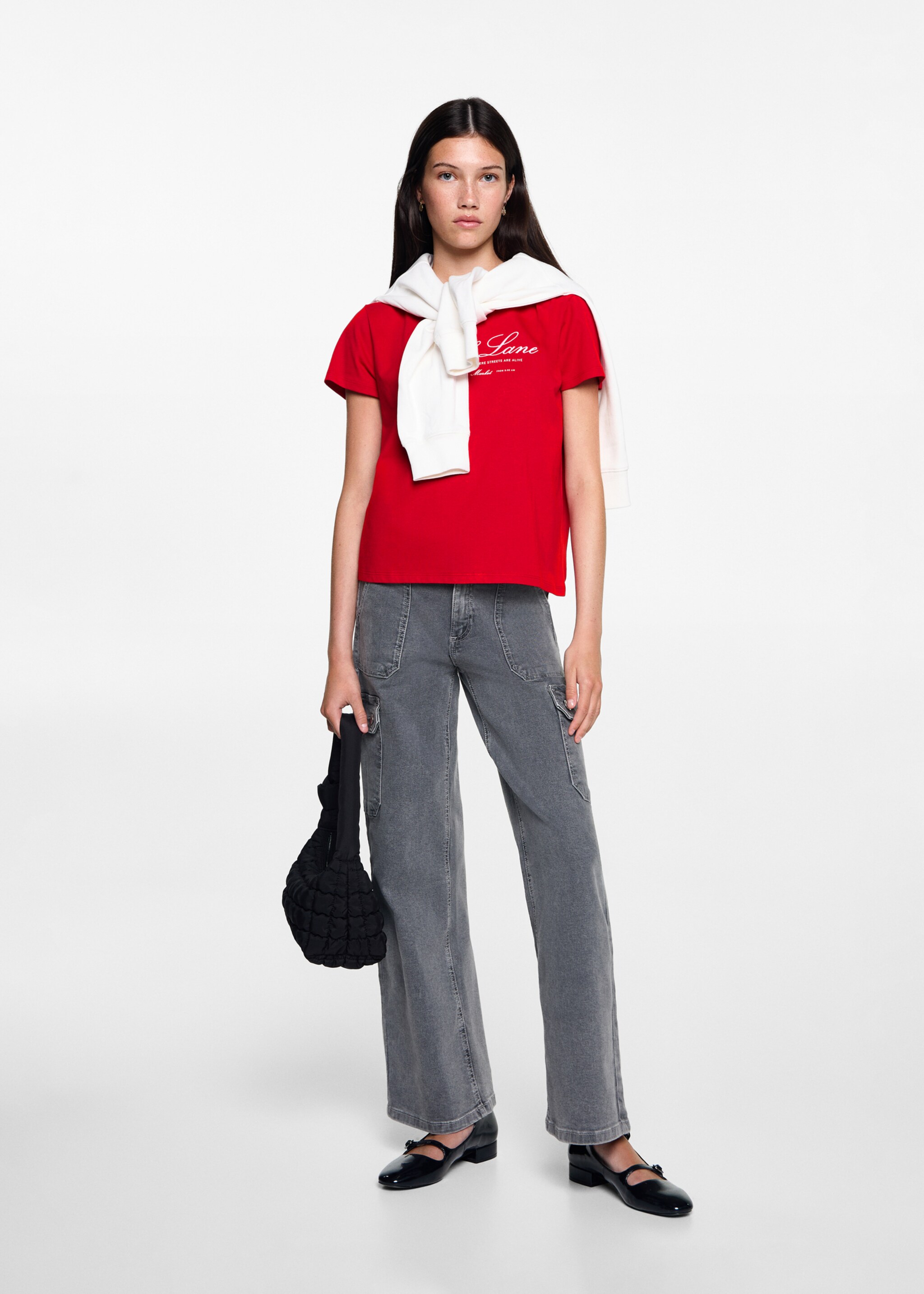 Embroidered detail cotton T-shirt - General plane