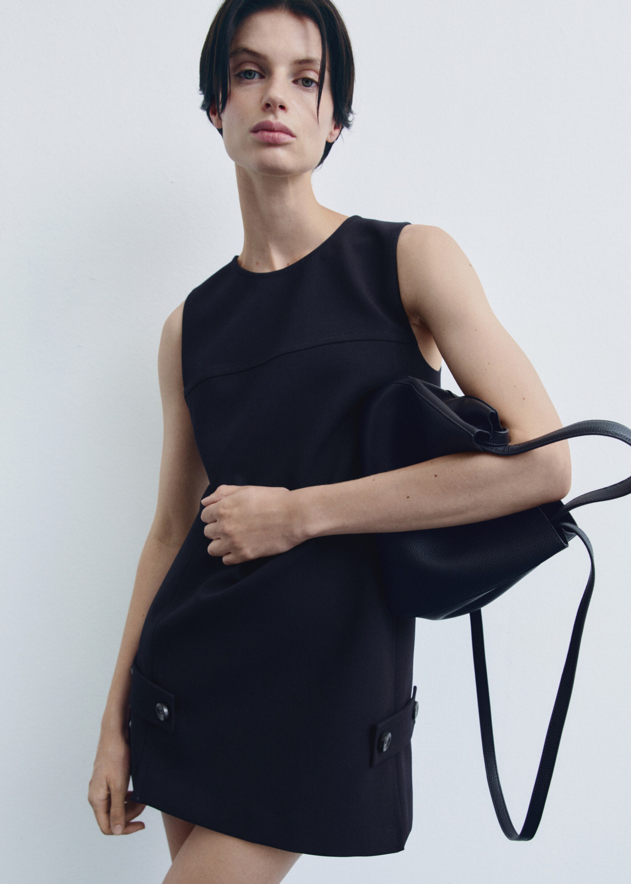 Crossbody bag with double handle - General plane, Black. Ref: 77075999-00.