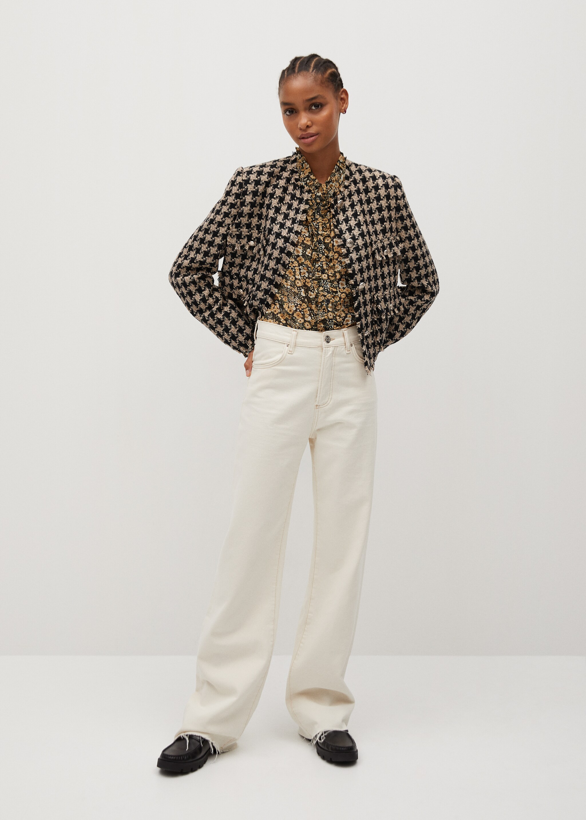 Chaqueta tweed bolsillos - Plano general