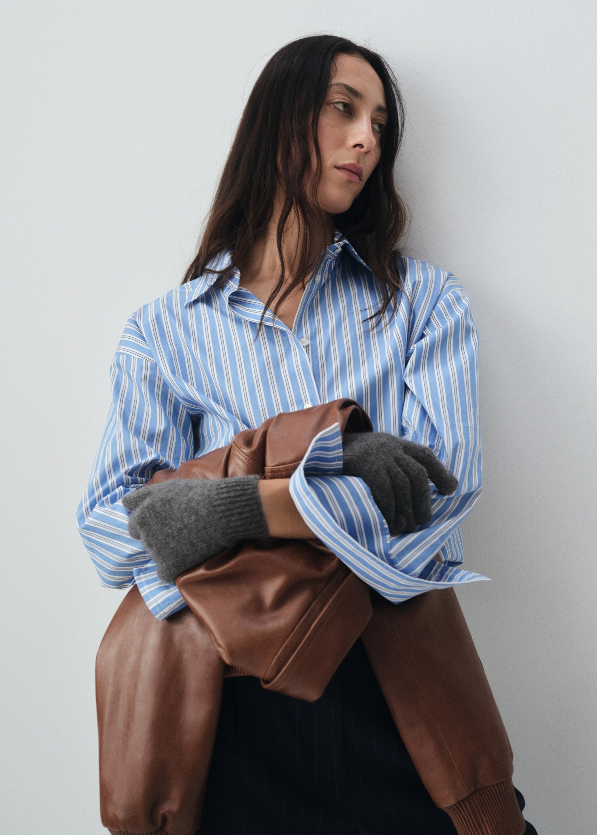 100 % Kaschmir-Handschuhe - Allgemeine Ansicht, Mittelgrau meliert. Ref: 77076720-00.