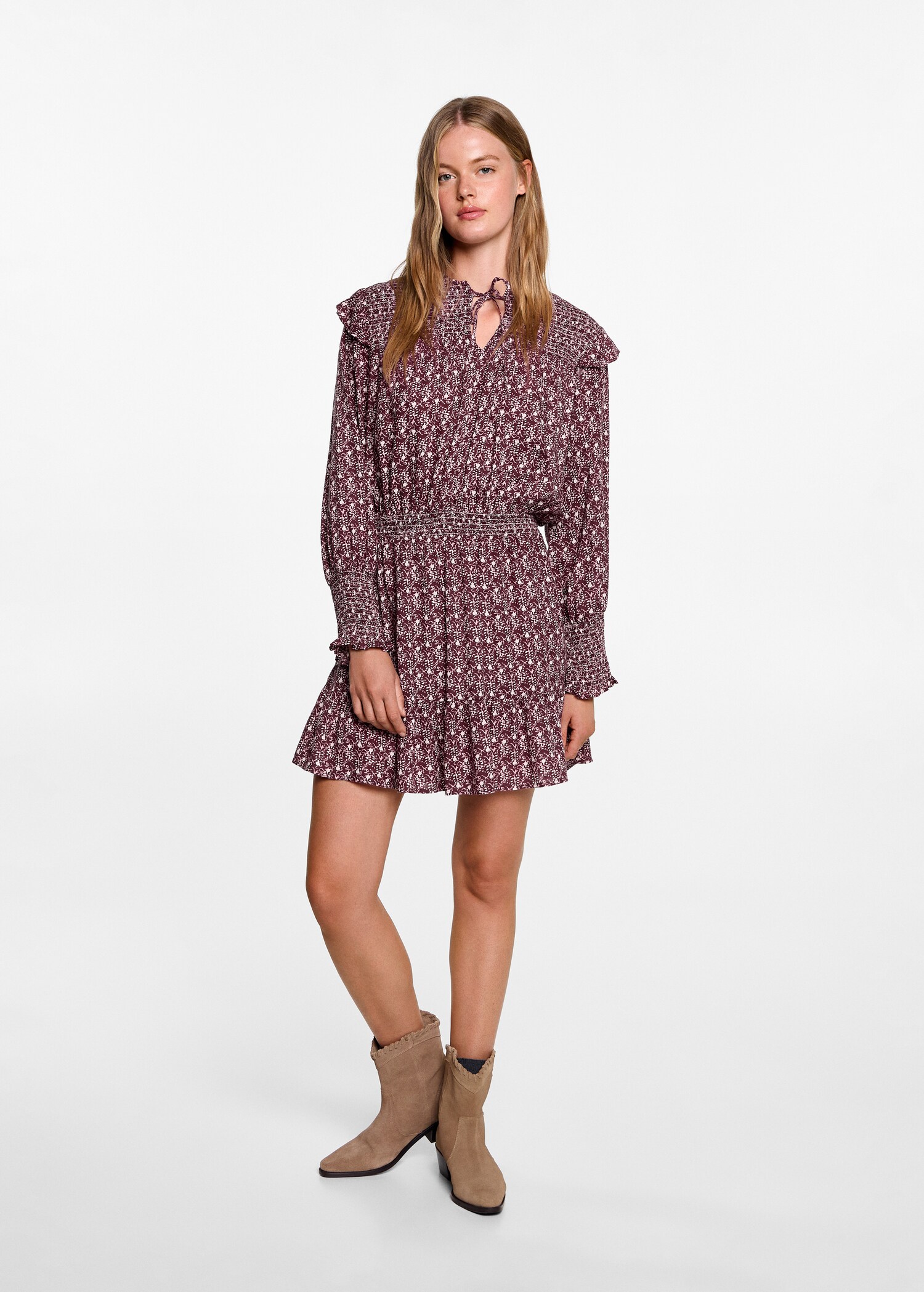 Vestit floral frunzit - Pla general