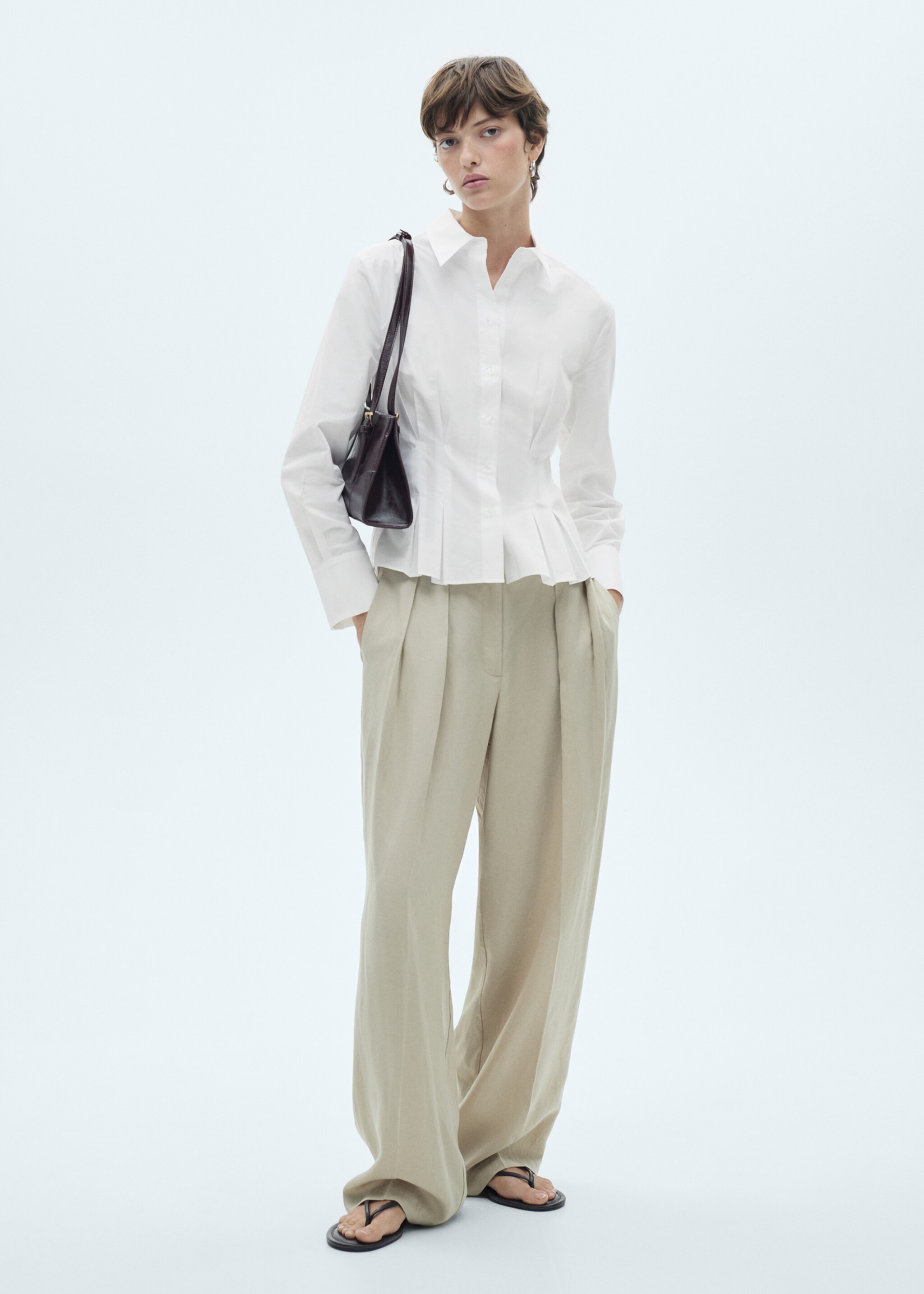 Lyocell cotton blend shirt - General plane, White. Ref: 77077686-00.