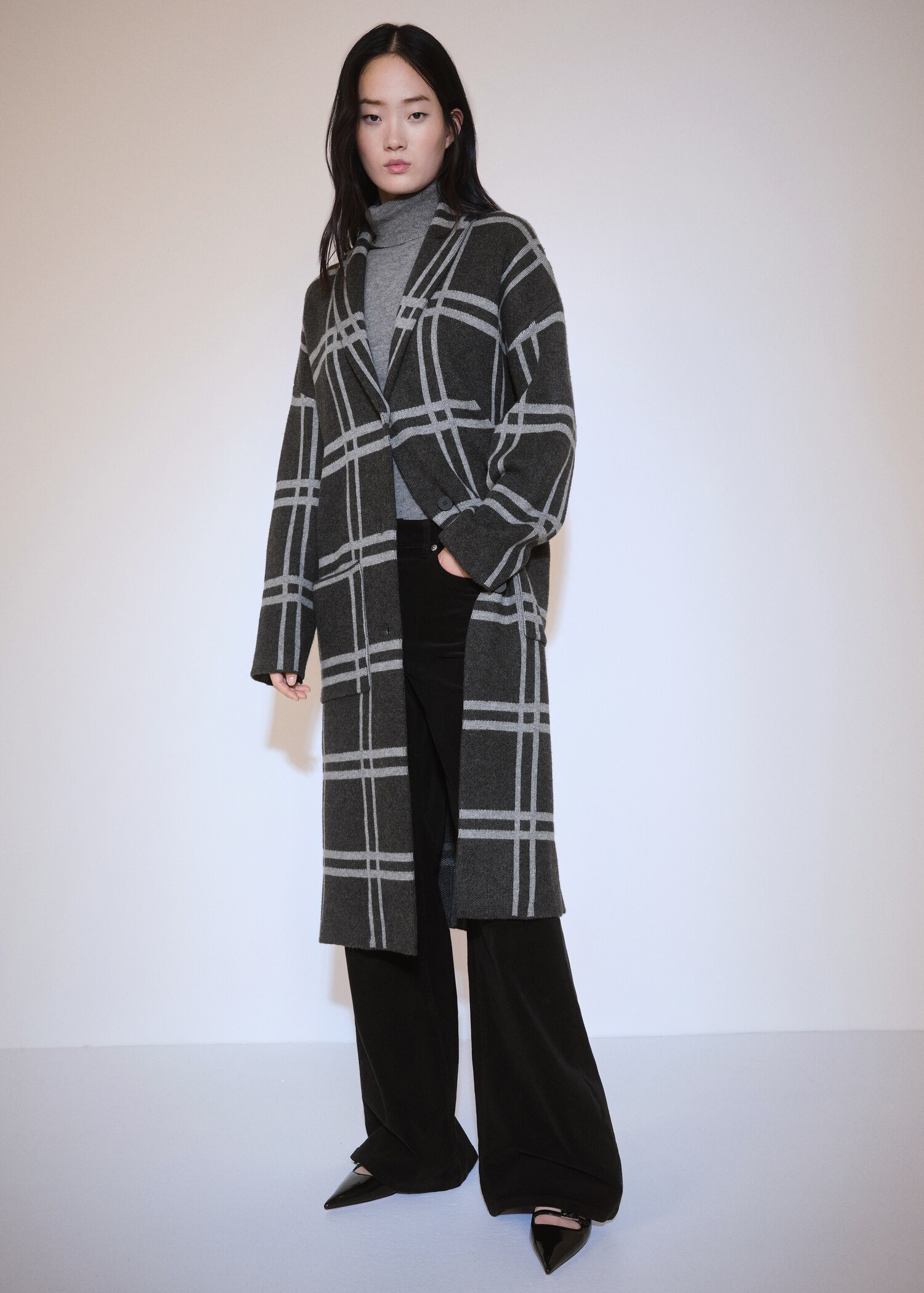 Manteau maille carreaux - Plan général