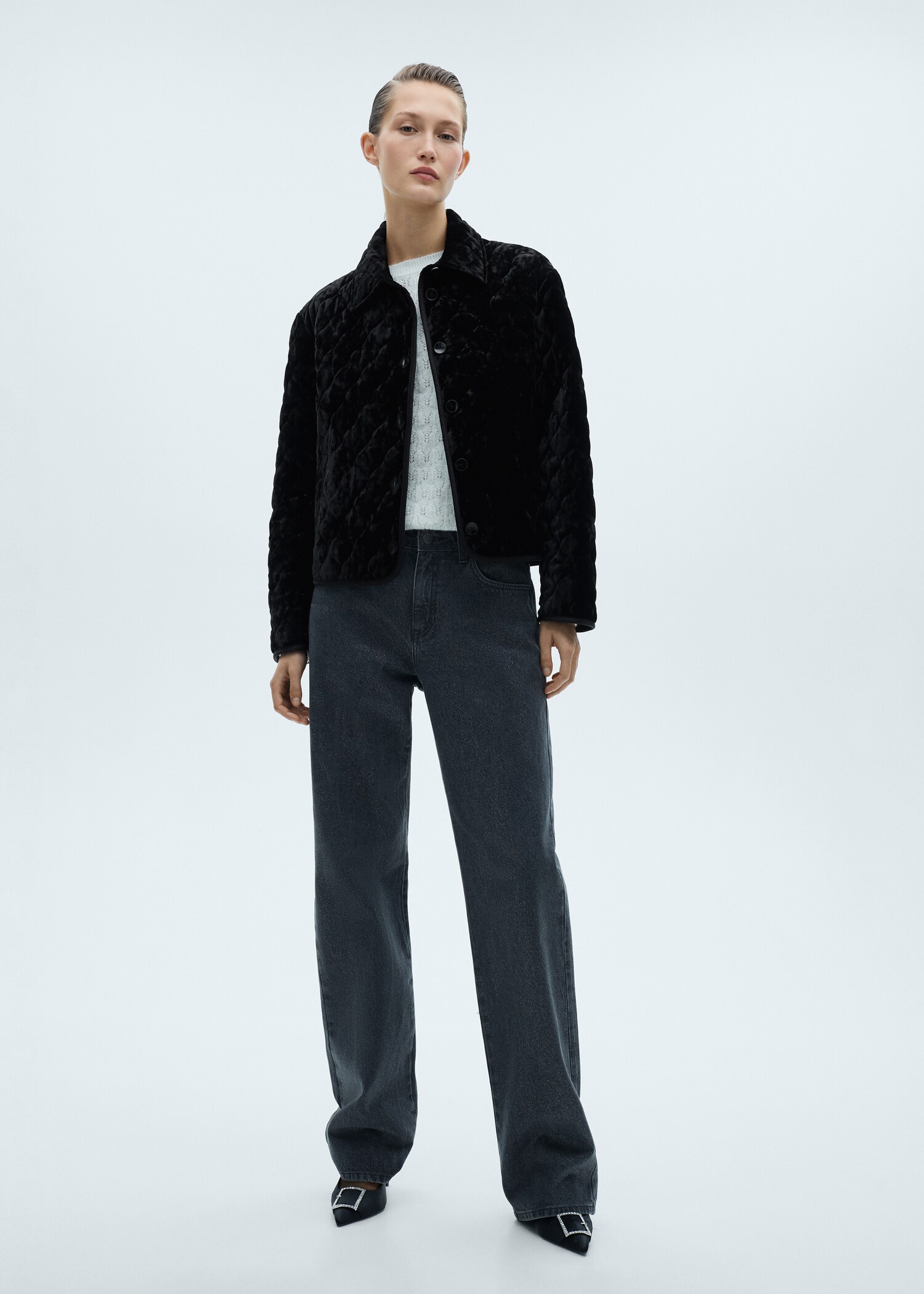Wendbare Steppjacke mit Samt - Allgemeine Ansicht