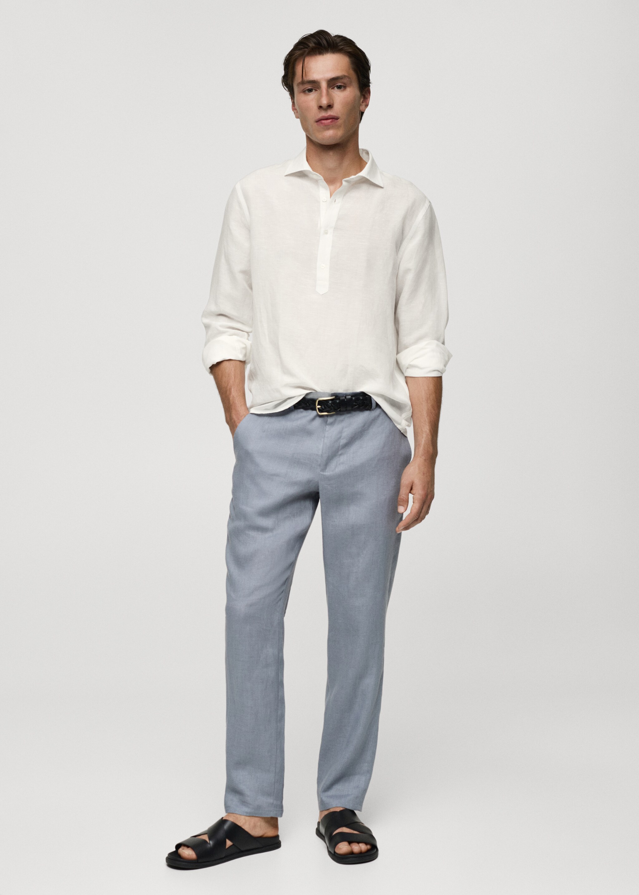 Camisa relaxed fit lino tencel - Plano general