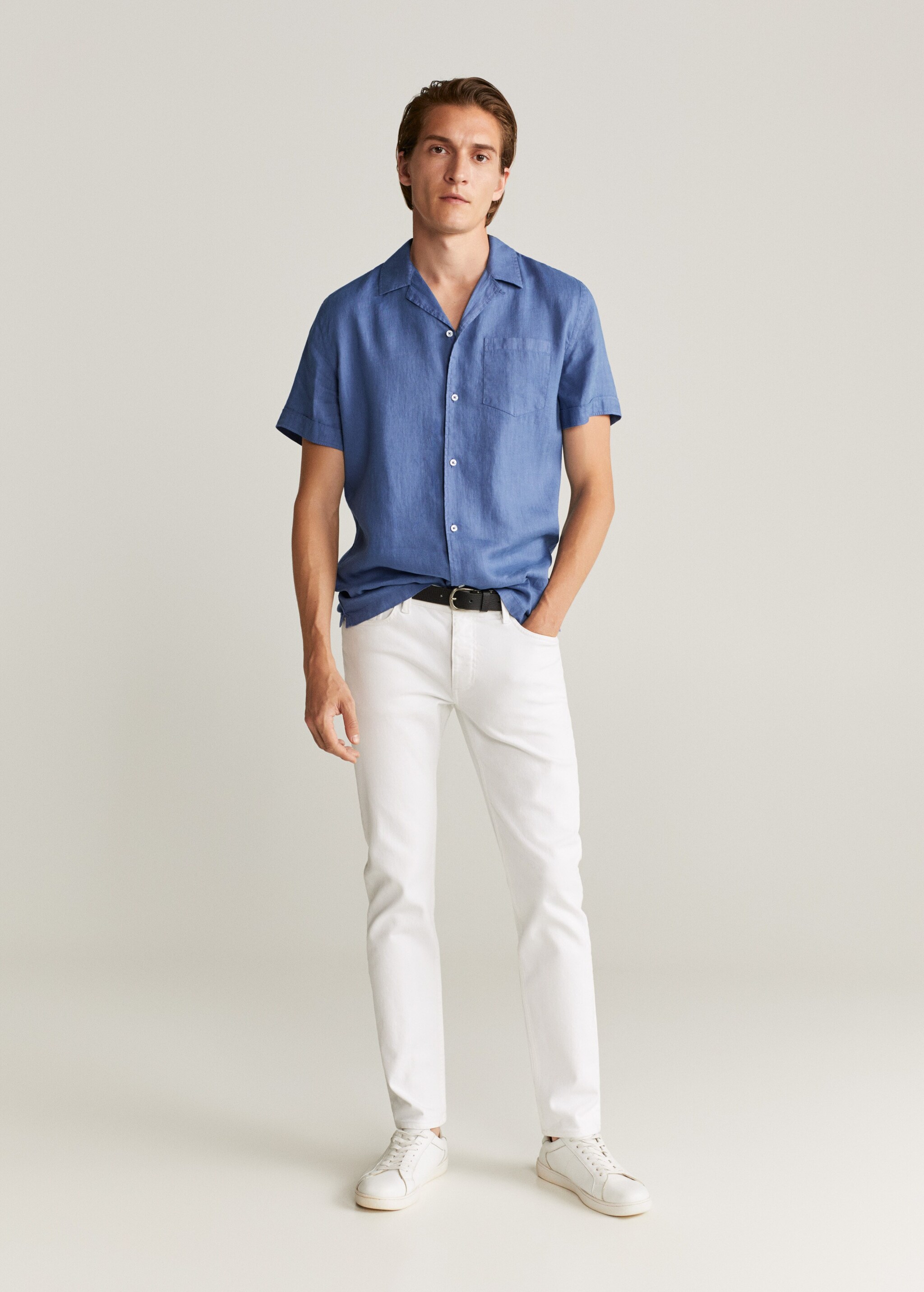Camisa classic fit lino - Plano general