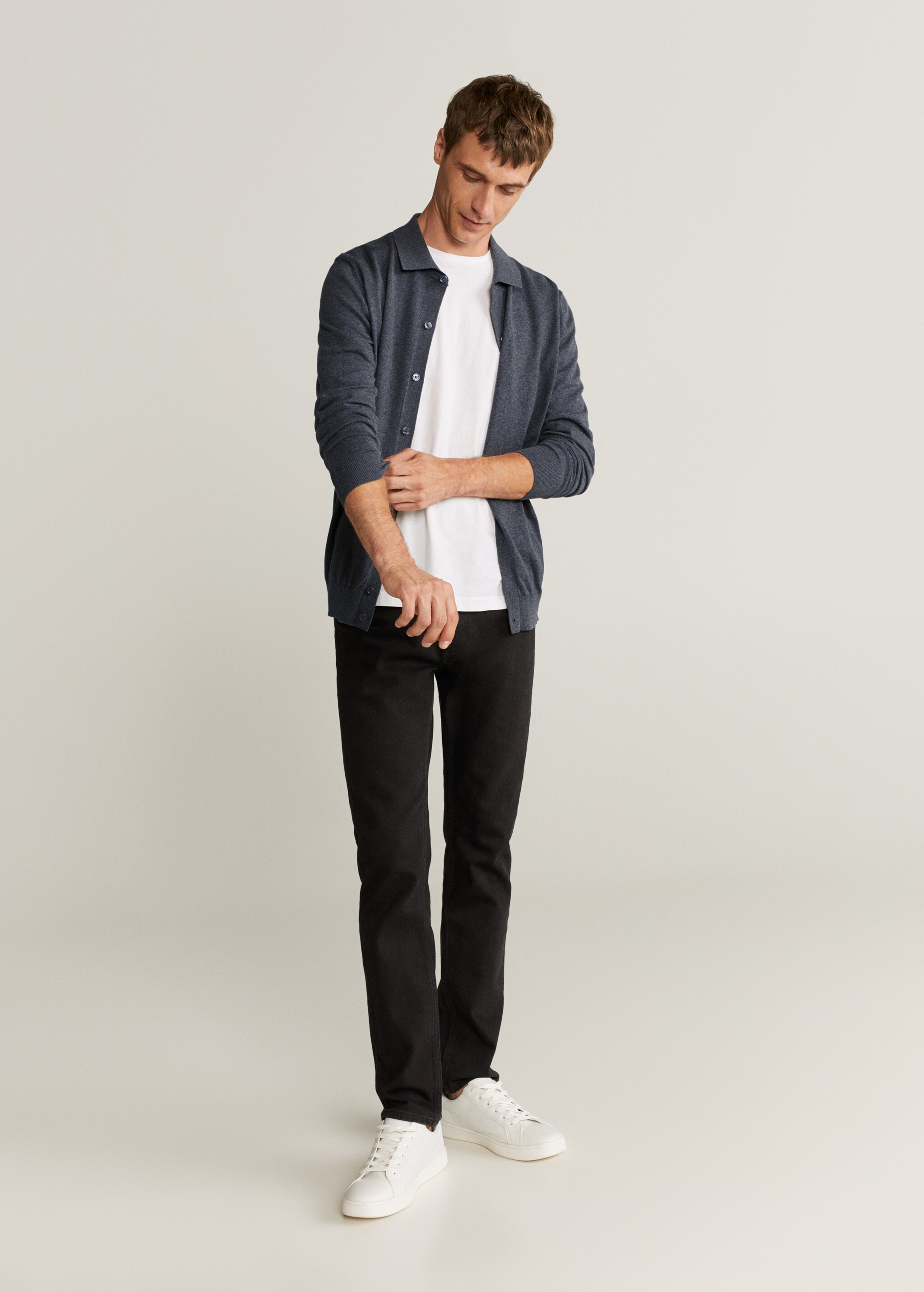 Braided knit polo shirt - General plane