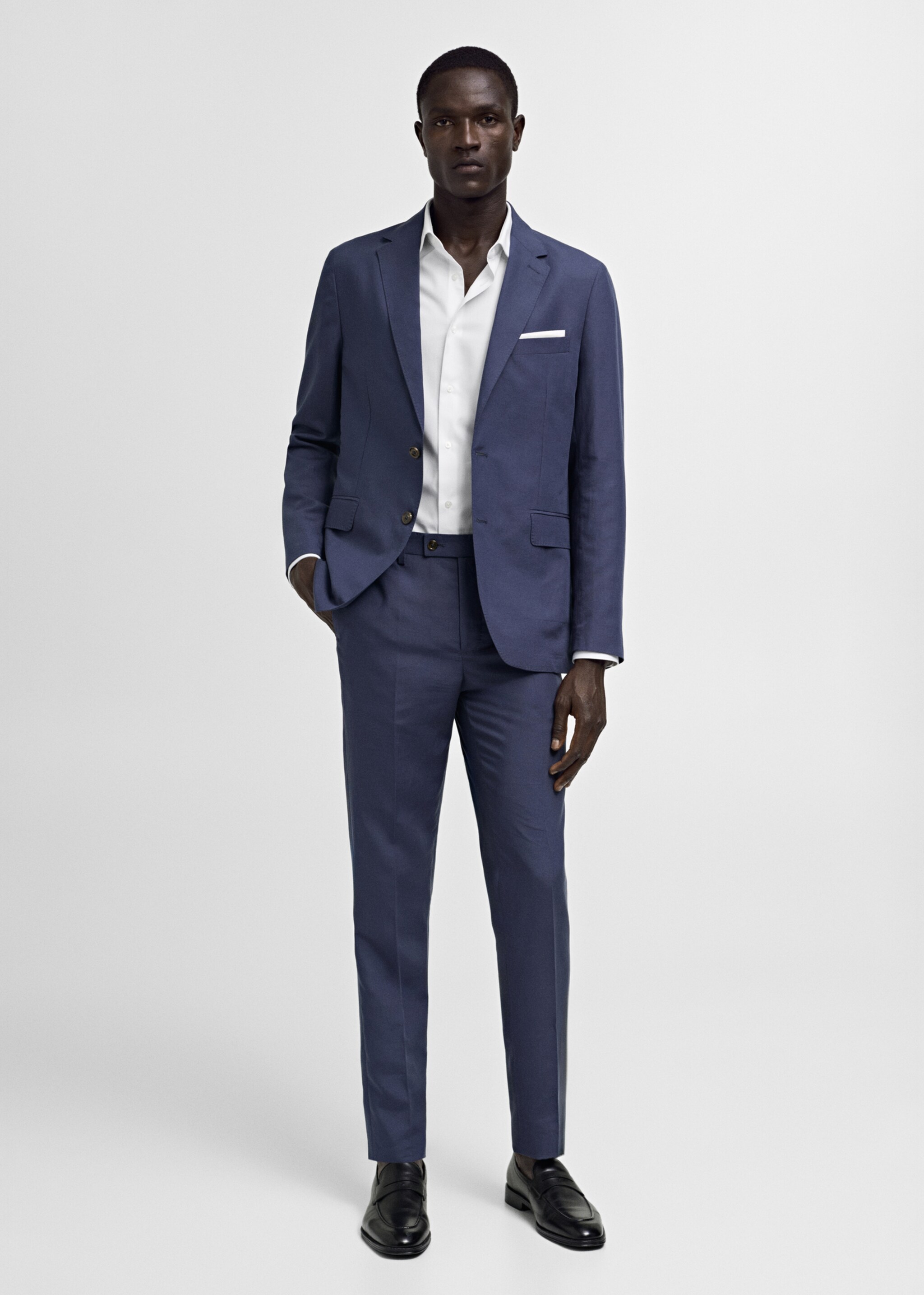 Camisa traje slim fit algodón popelín - Plano general