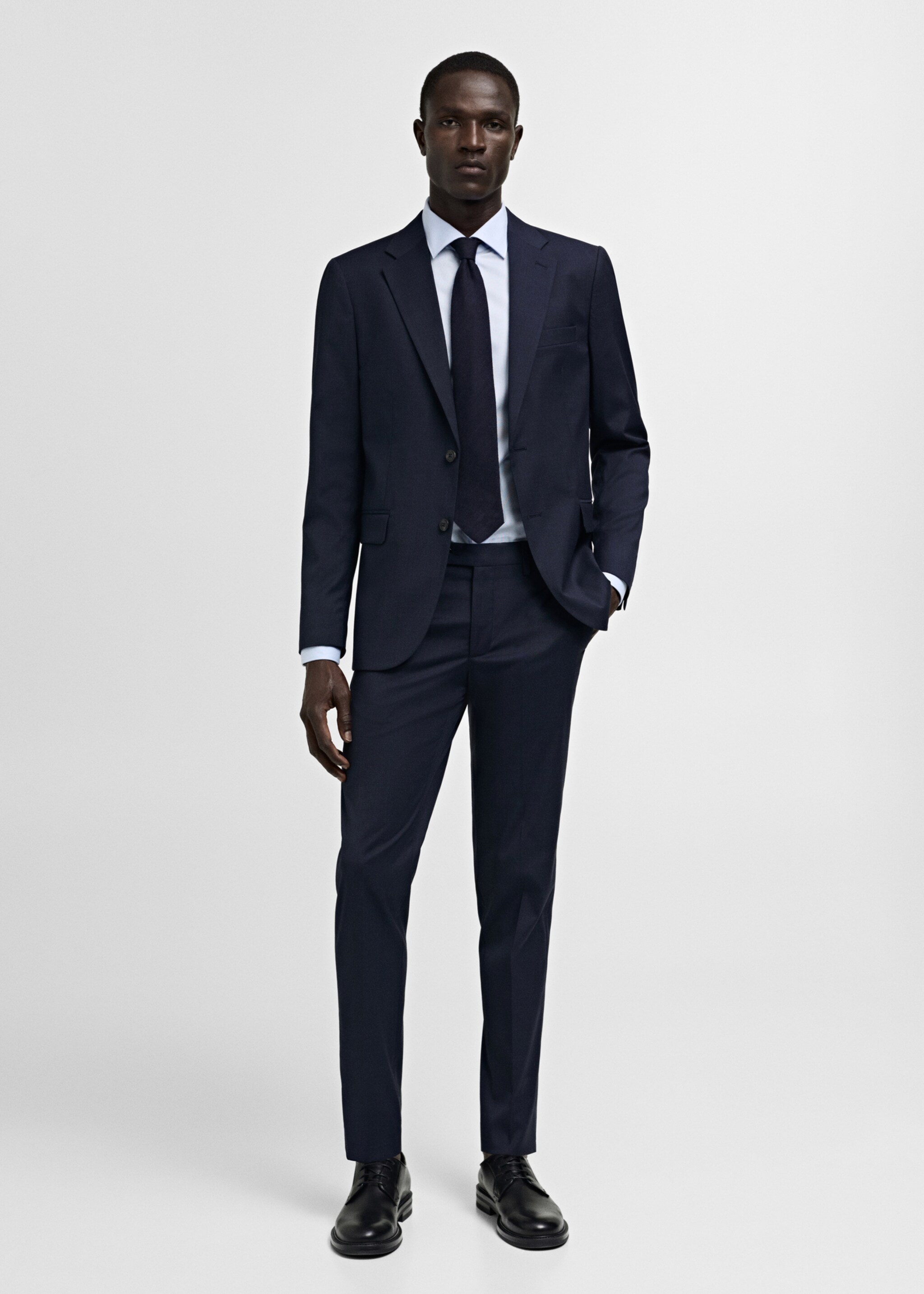 Camisa traje slim fit algodón popelín - Plano general