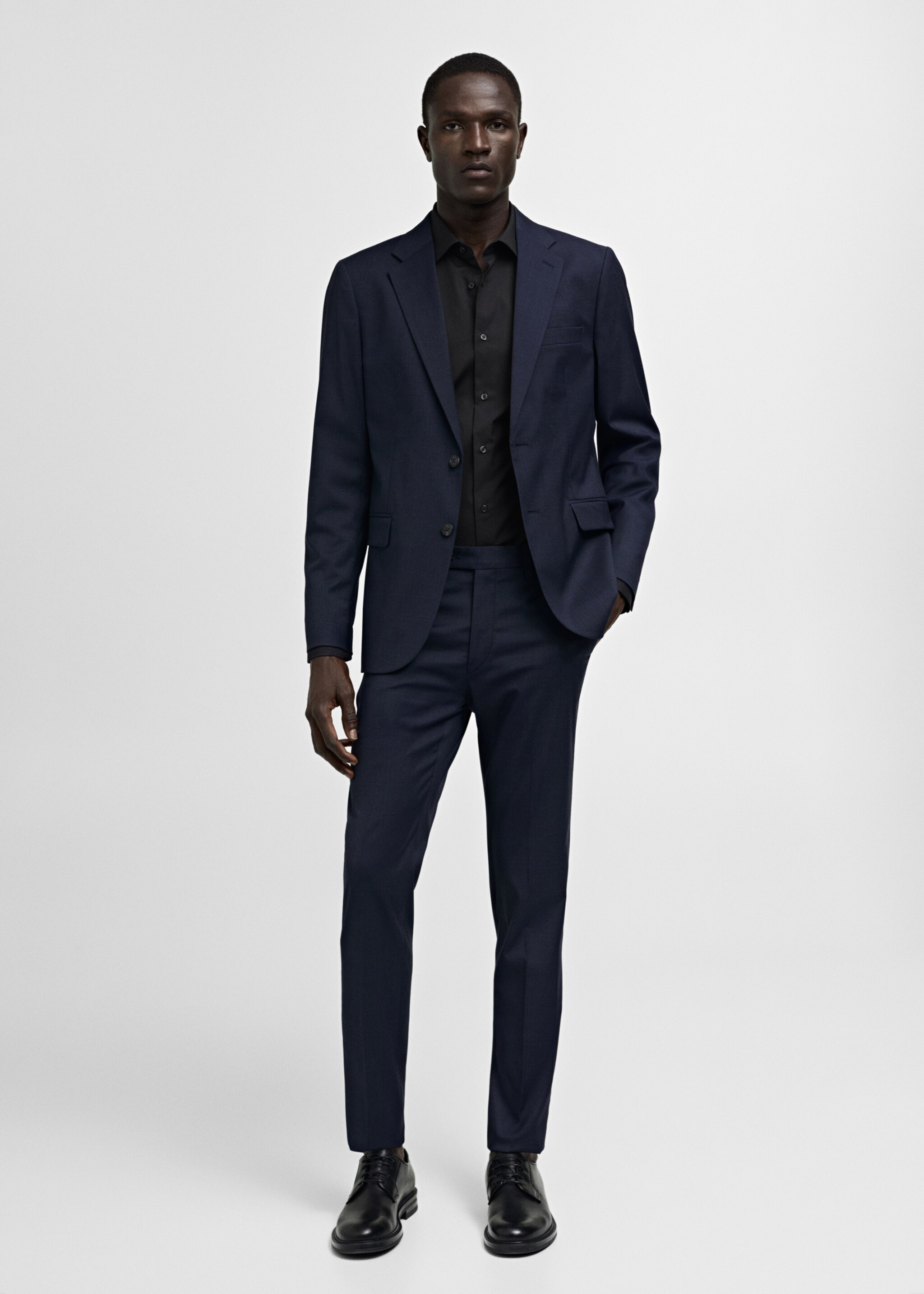 Camisa traje slim fit algodón popelín - Plano general