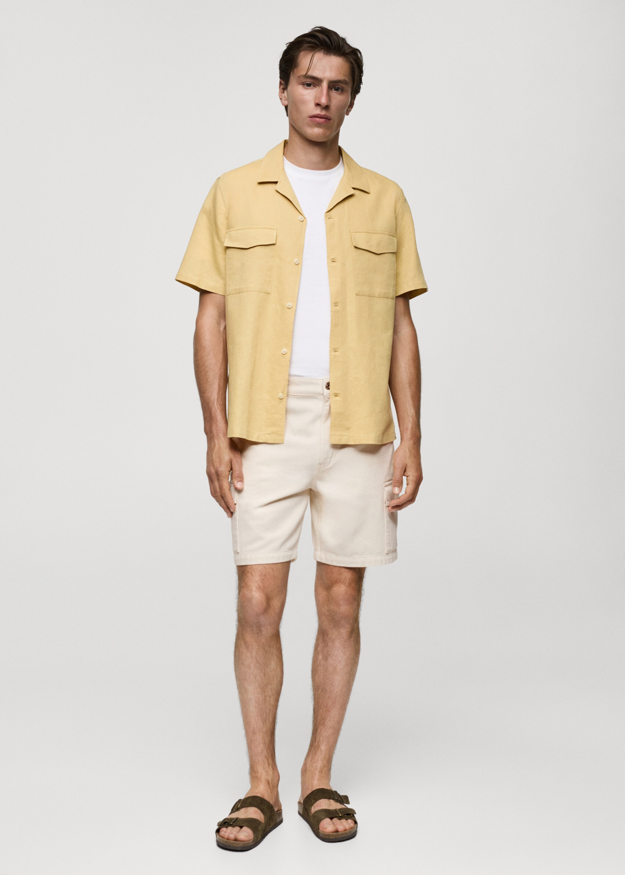 Denim cotton cargo shorts - General plane, Off White. Ref: 77080619-00.