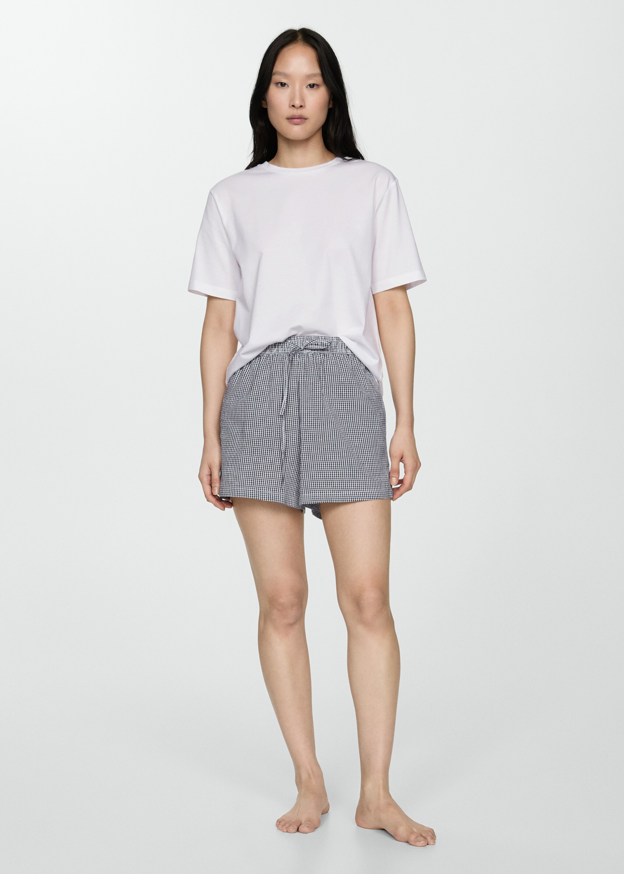 Pyjama deux pièces vichy - Plan général, Bleu marine foncé. Ref: 77080620-00.