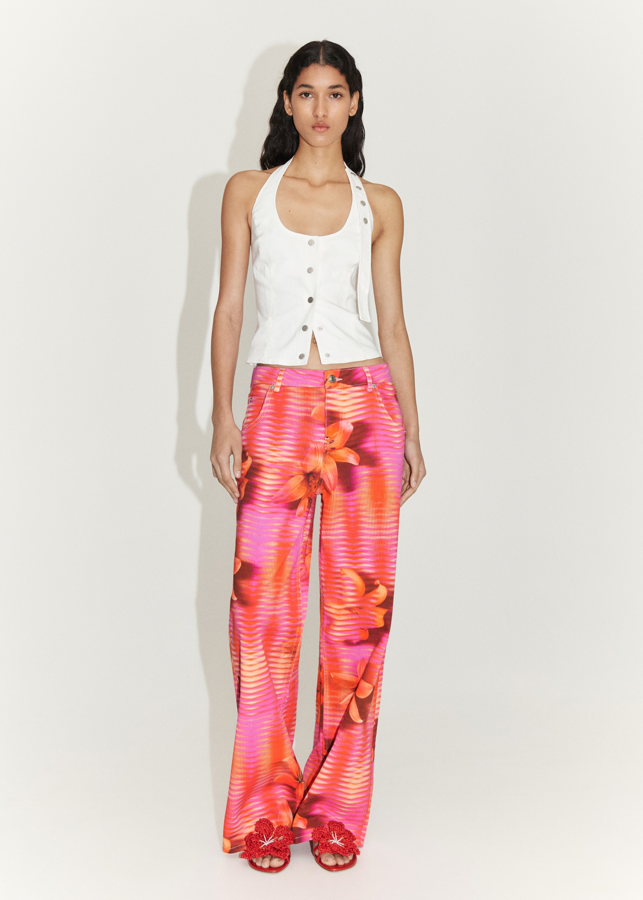 Printed wideleg jeans - General plane