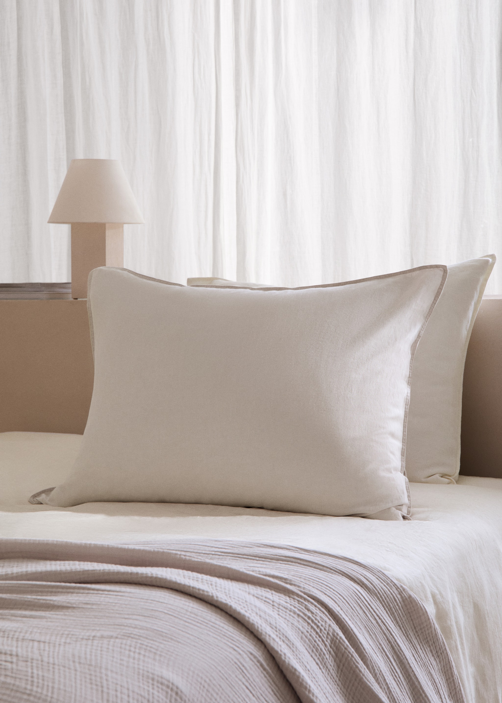 100% linen cushion cover 70x90cm - General plane, Light Heather Grey. Ref: 77081013-00.