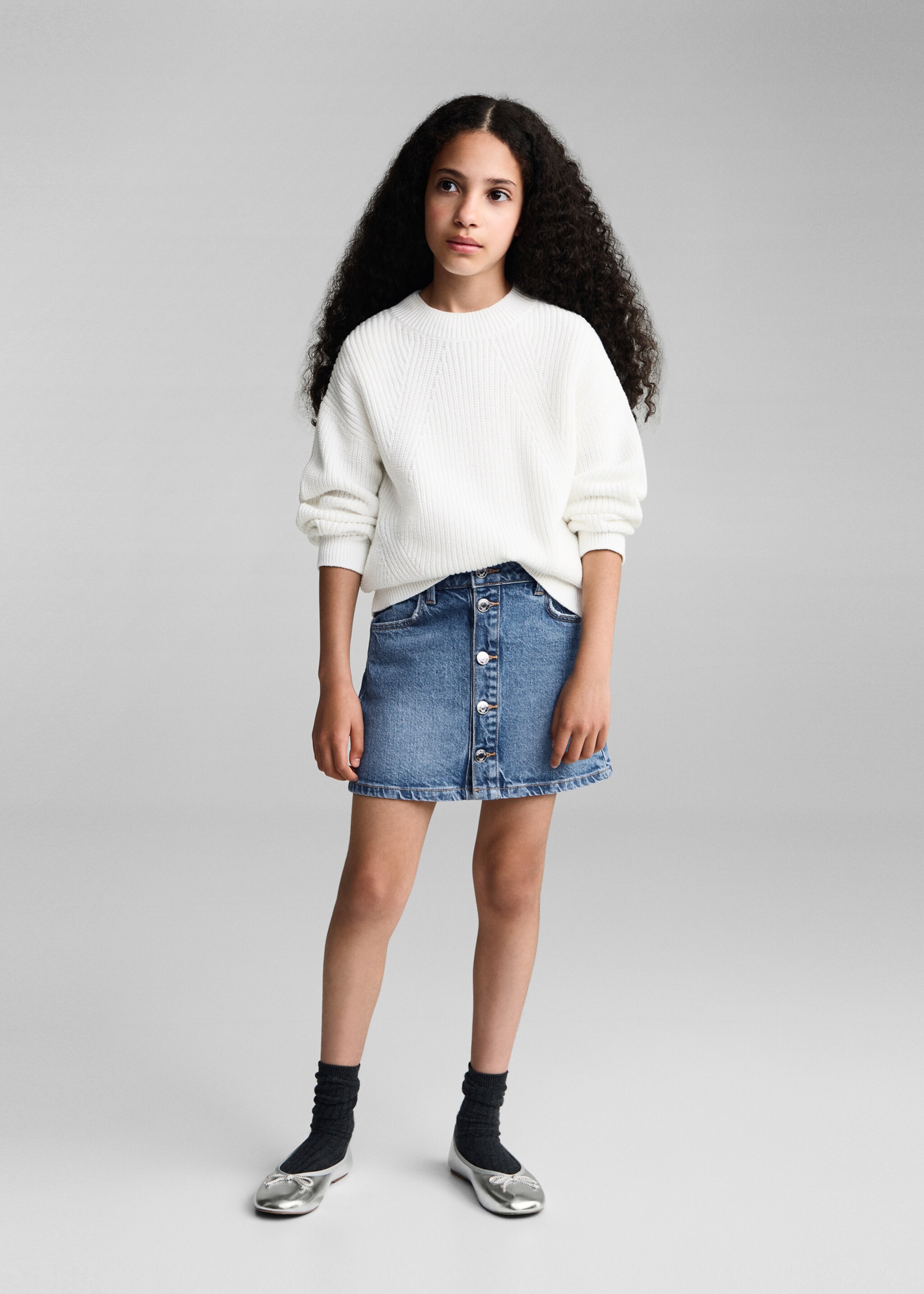 Denim rok met knopen - Overzichtstekening