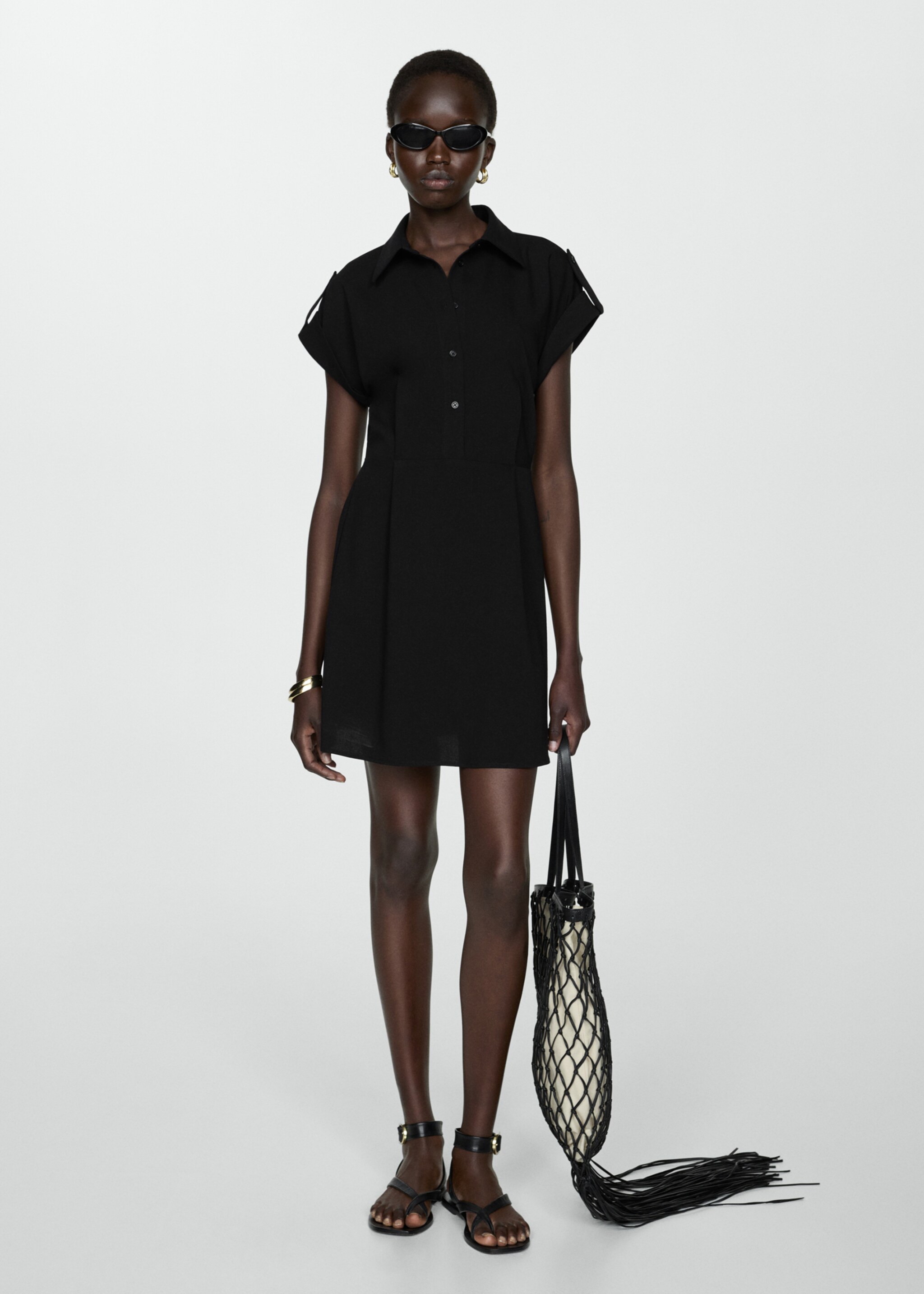 Short shirt dress - General plane, Black. Ref: 77082912-00.