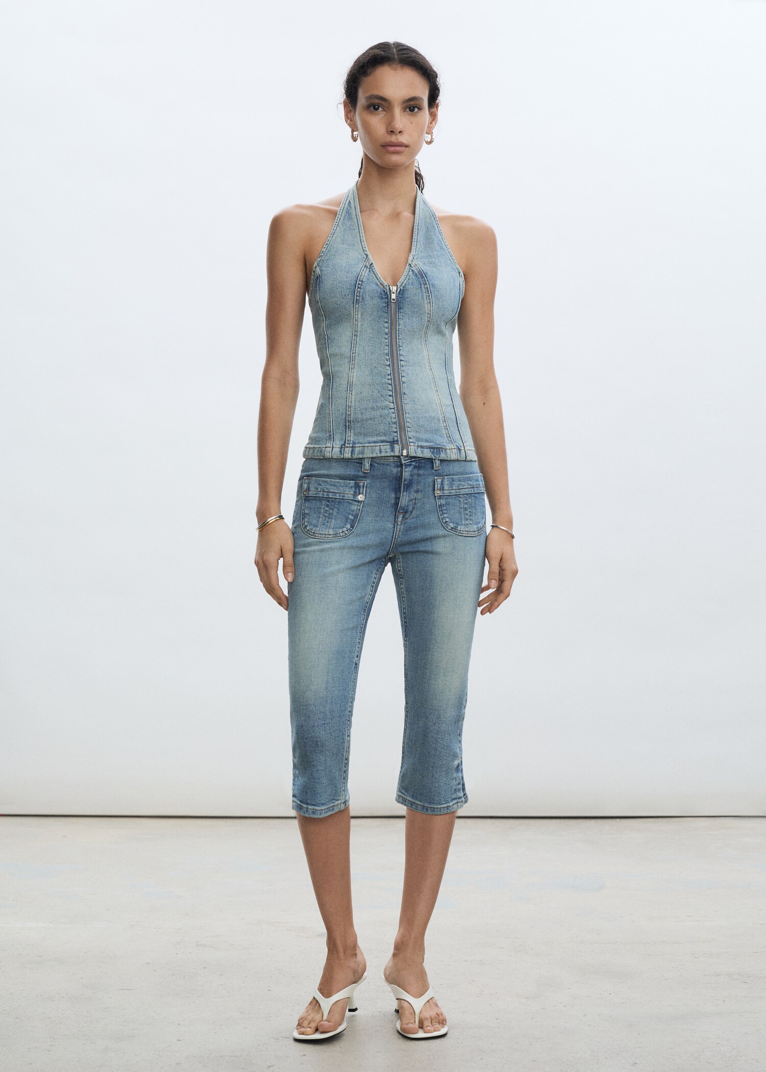 Top vaquero cuello halter - Plano general