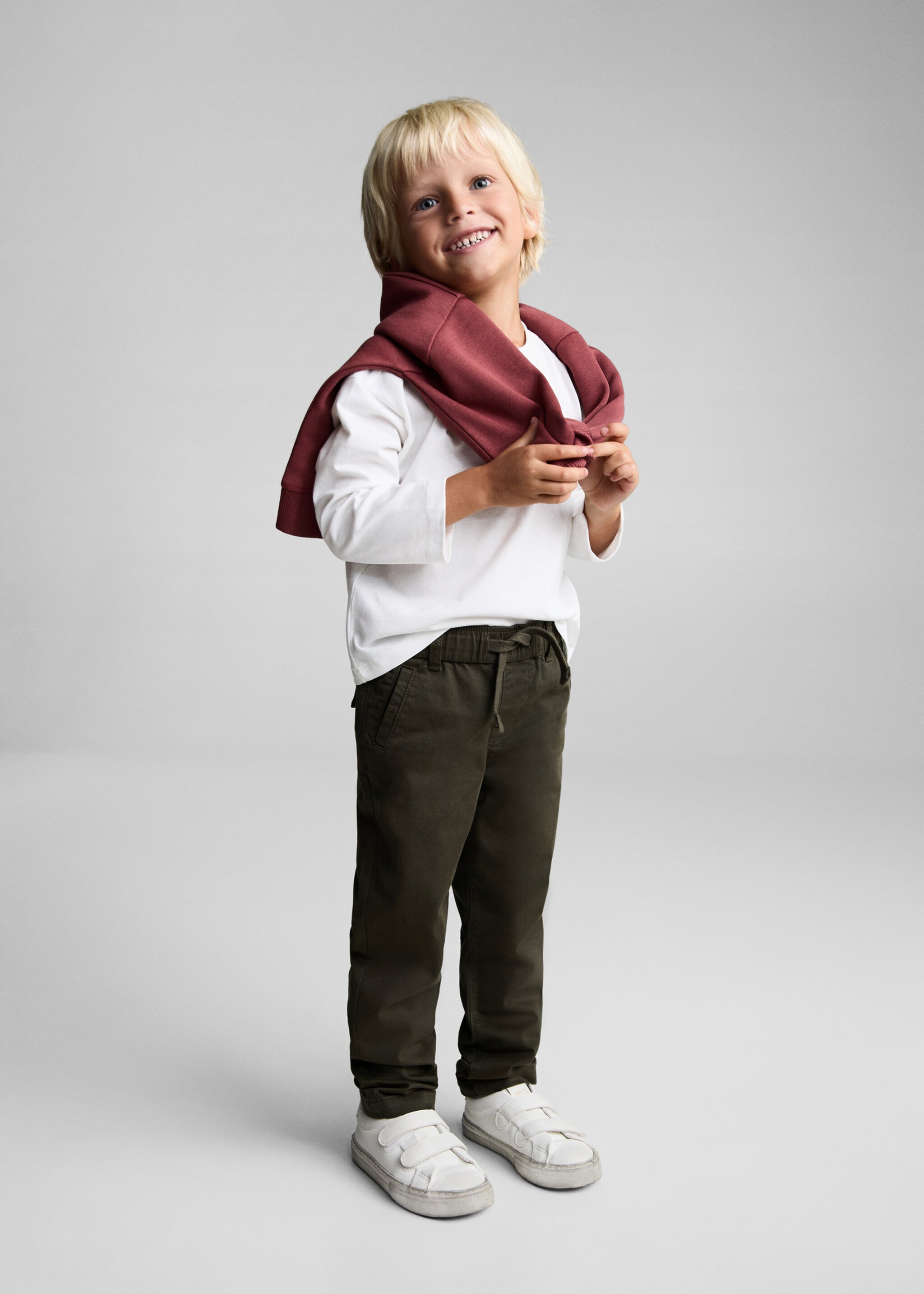 Elastic waist trousers - General plane, Forest Green. Ref: 77083273-00.