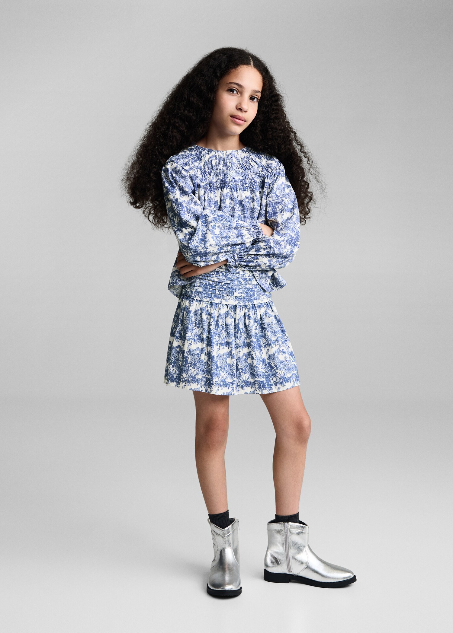 Printed pleated skirt - General plane