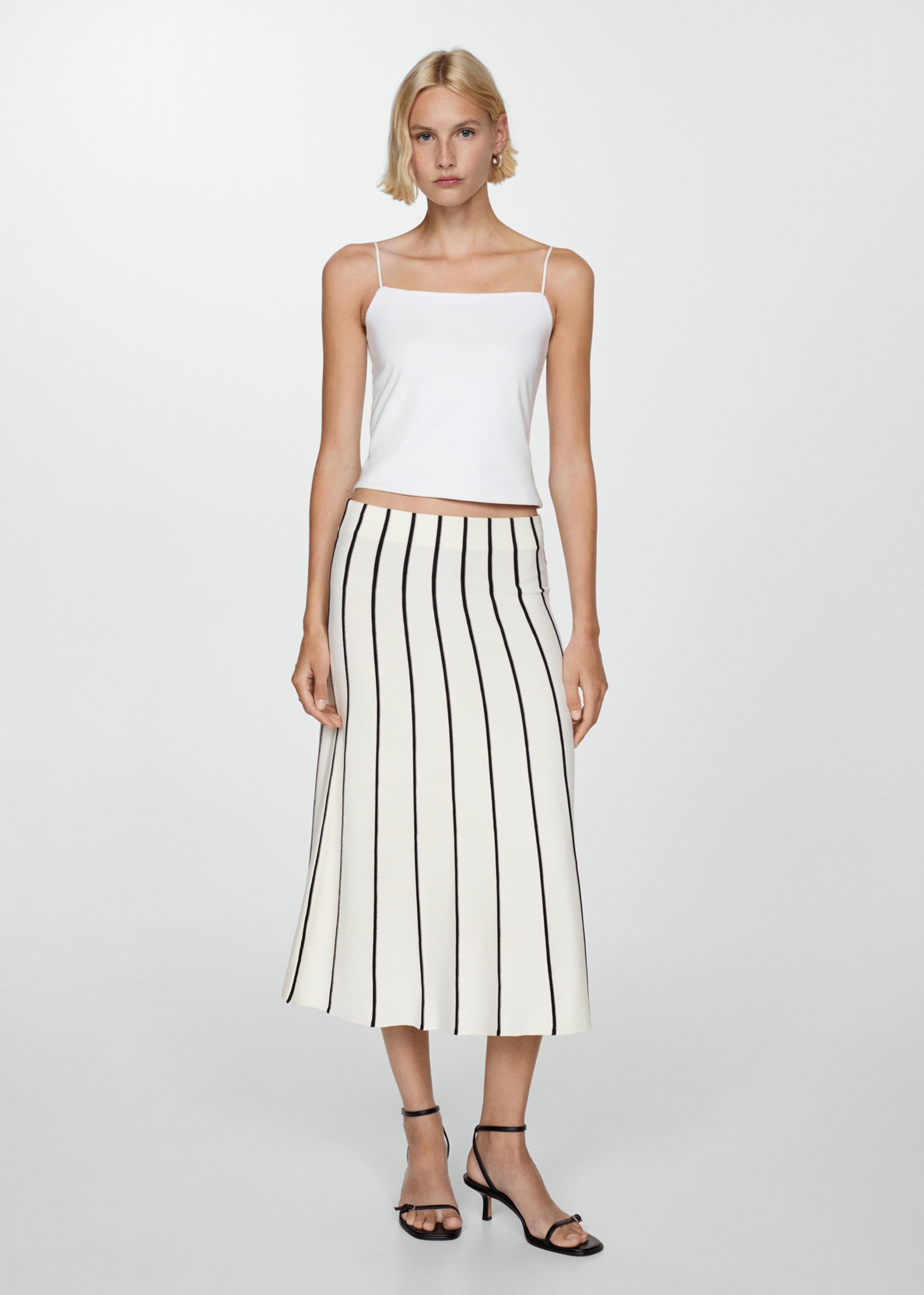 Strapless straight-neck top - General plane, White. Ref: 77084037-00.